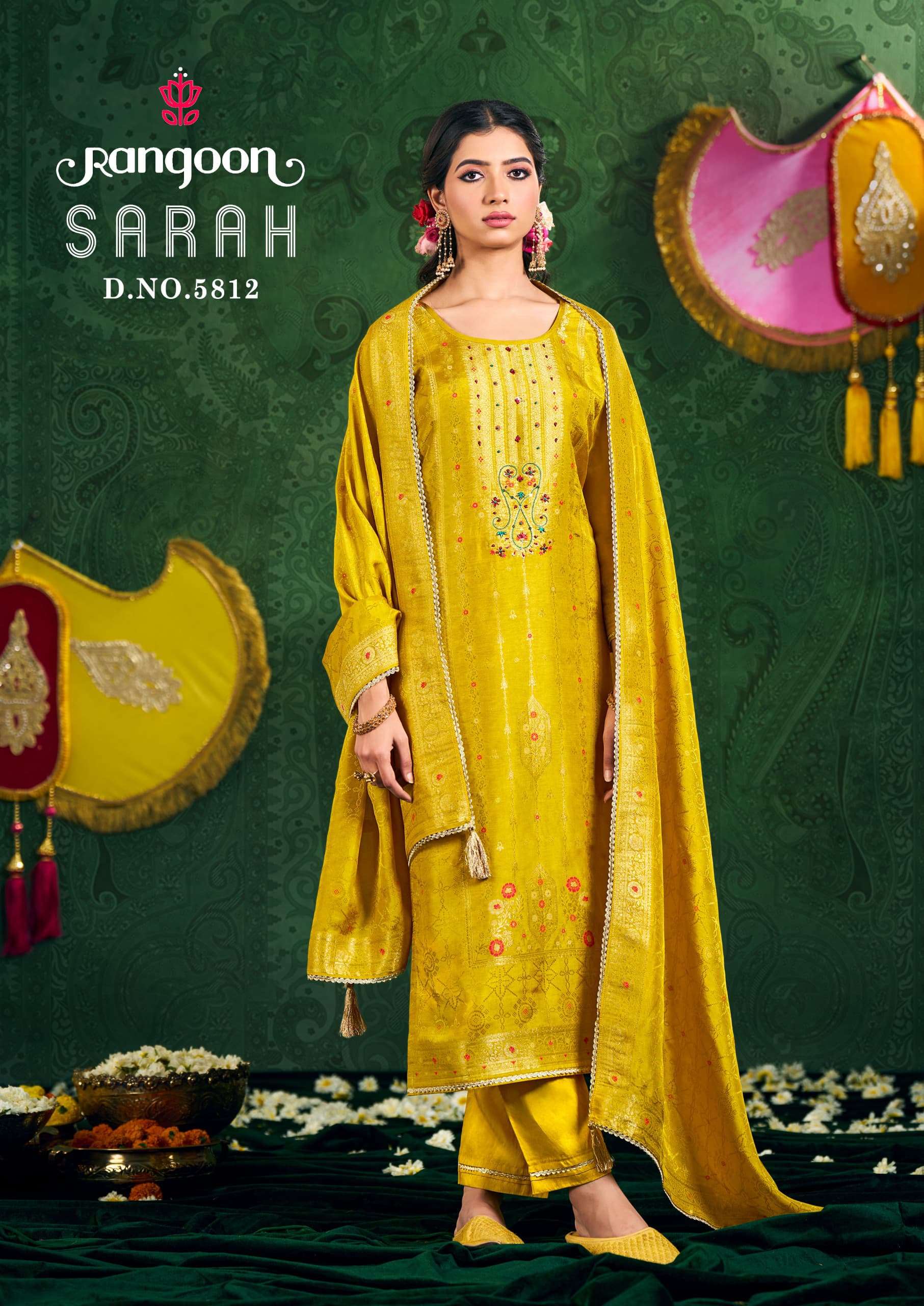 RANGOON SARAH JACQUARD DESIGNER WORK READY MADE LADIES SUIT