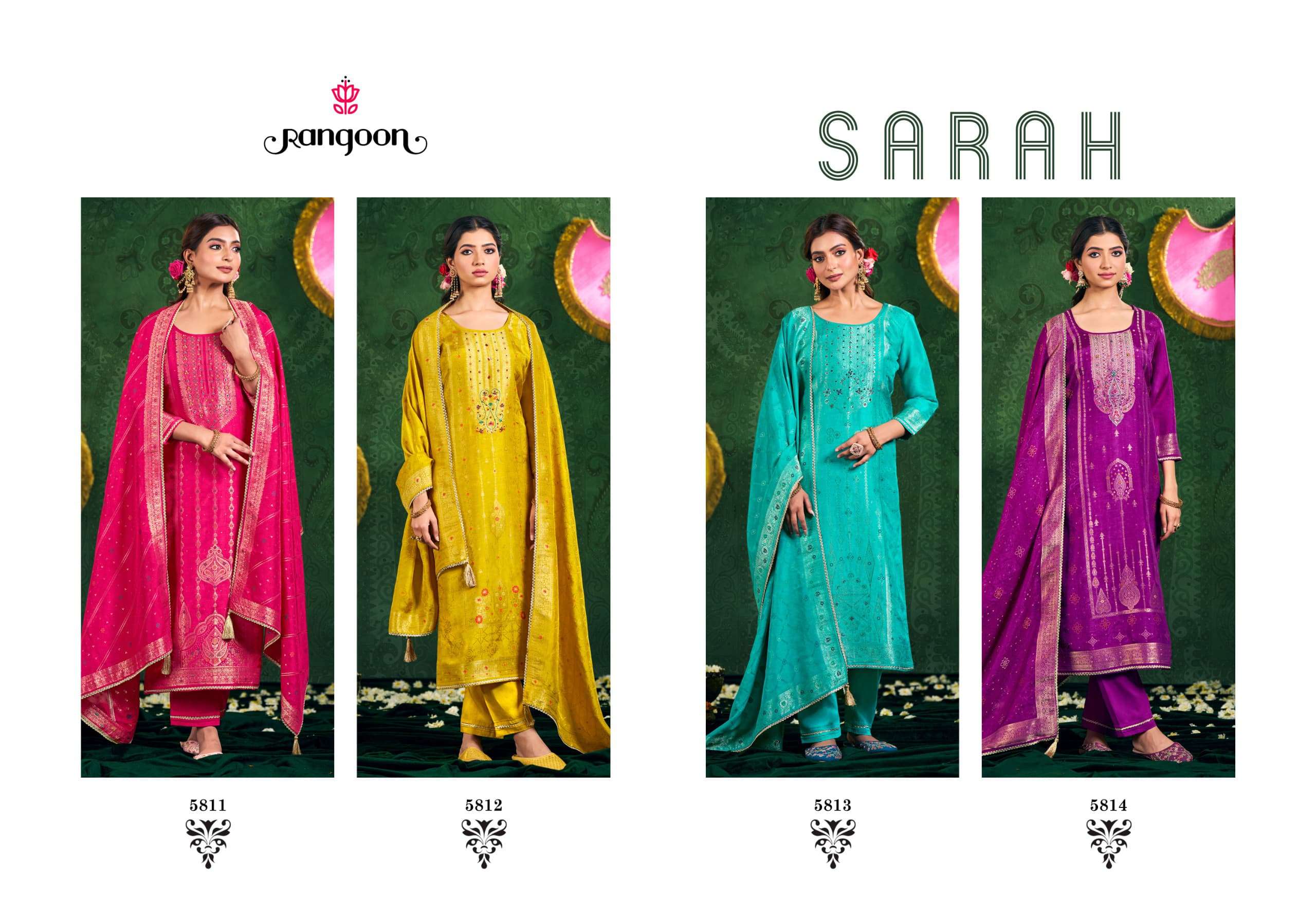 RANGOON SARAH JACQUARD DESIGNER WORK READY MADE LADIES SUIT