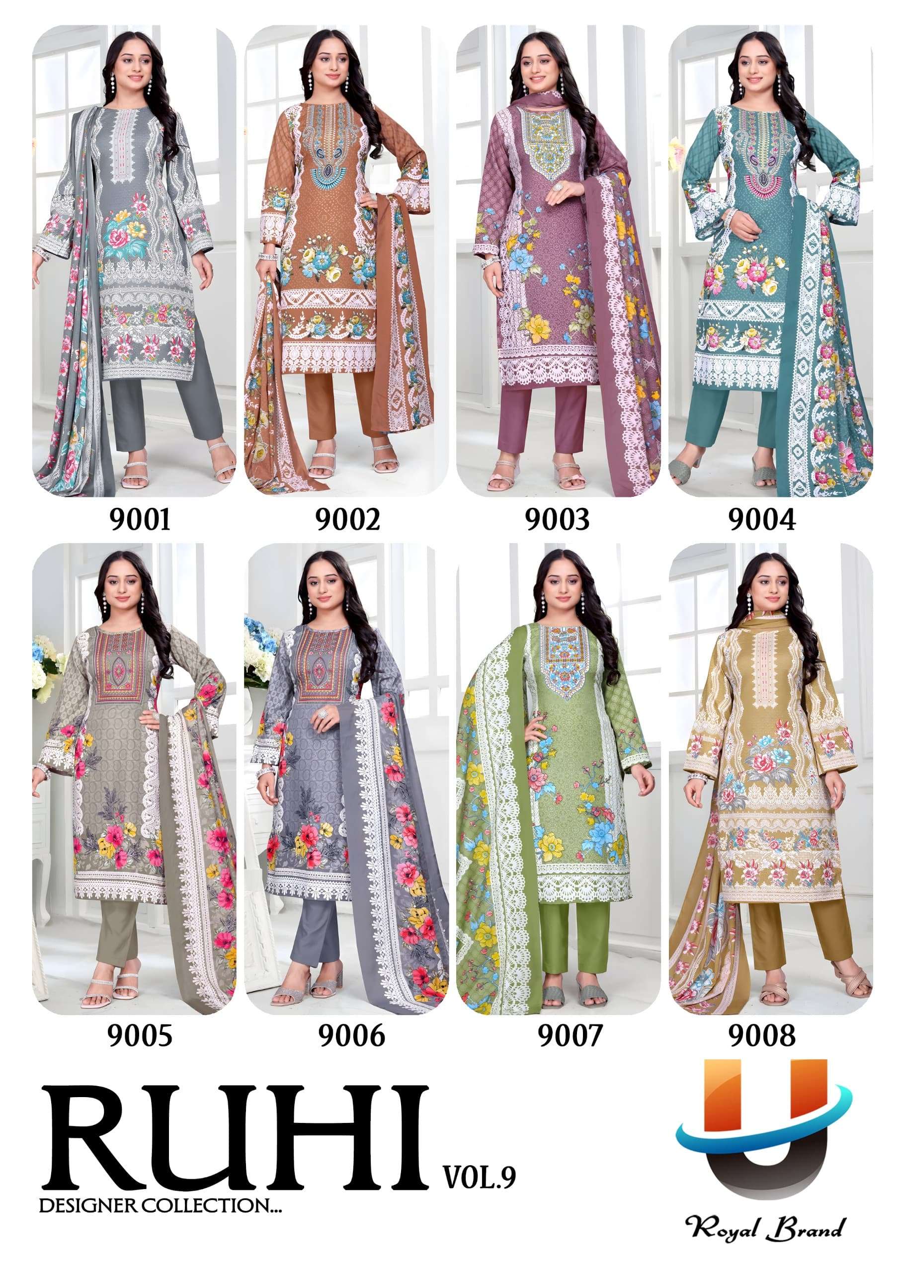 ROYAL BRAND RUHI VOL 9 COTTON DIGITAL PRINTS SALWAR SUIT