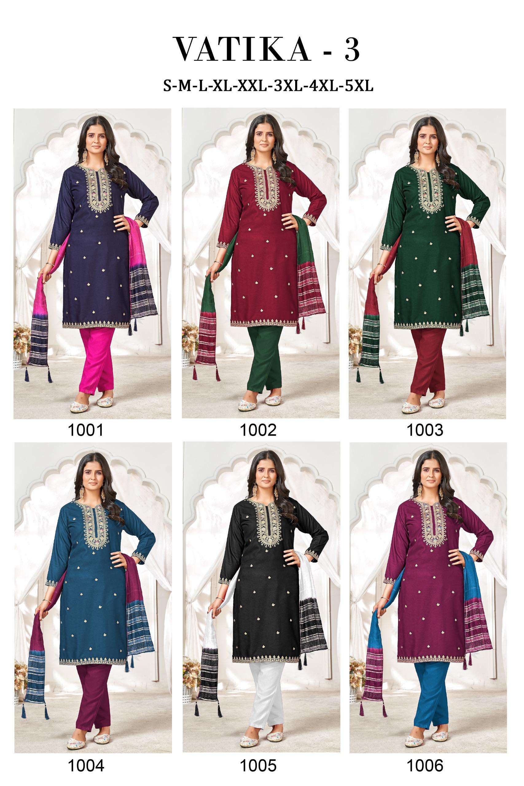 SANGEET VATIKA VOL 3 RAYON PRINT WITH FANCY WORKS LADIES KURTI COMBO SET 