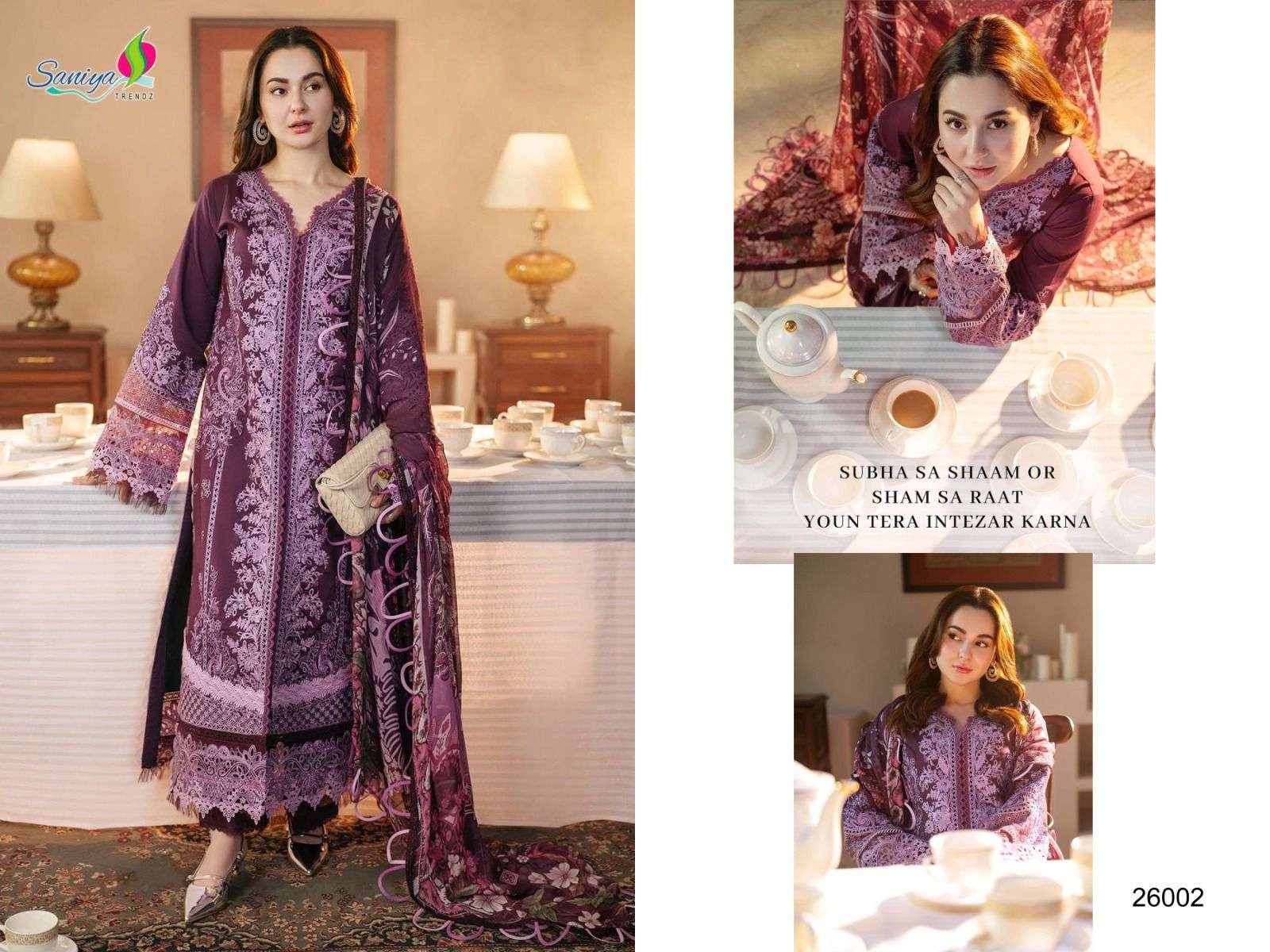 SANIYA TRENDZ OMBRE VOL 26 COTTON WITH CHIKANKARI EMBROIDERED PAKISTANI SUIT