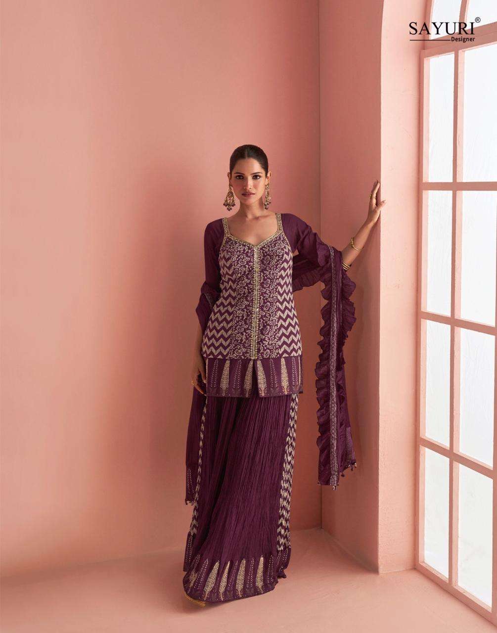 SAYURI DESIGNER BARKHA SILK HEAVY DESIGNER PARTY WEAR SHARARA SUIT