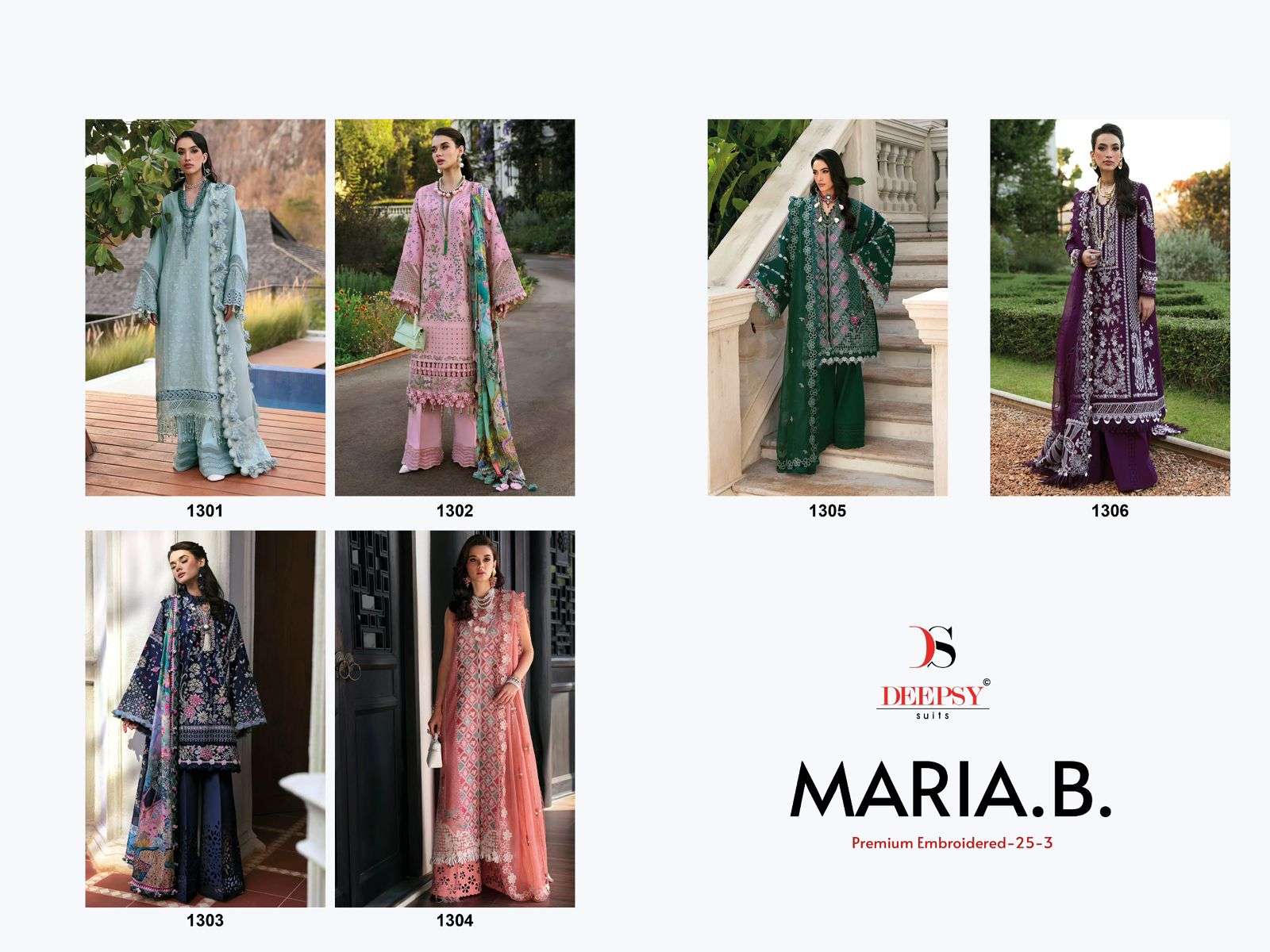 SHREE FABS MARIA B PREMIUM EMBROIDERED 25 VOL 3 COTTON DESIGNER WORK SUIT