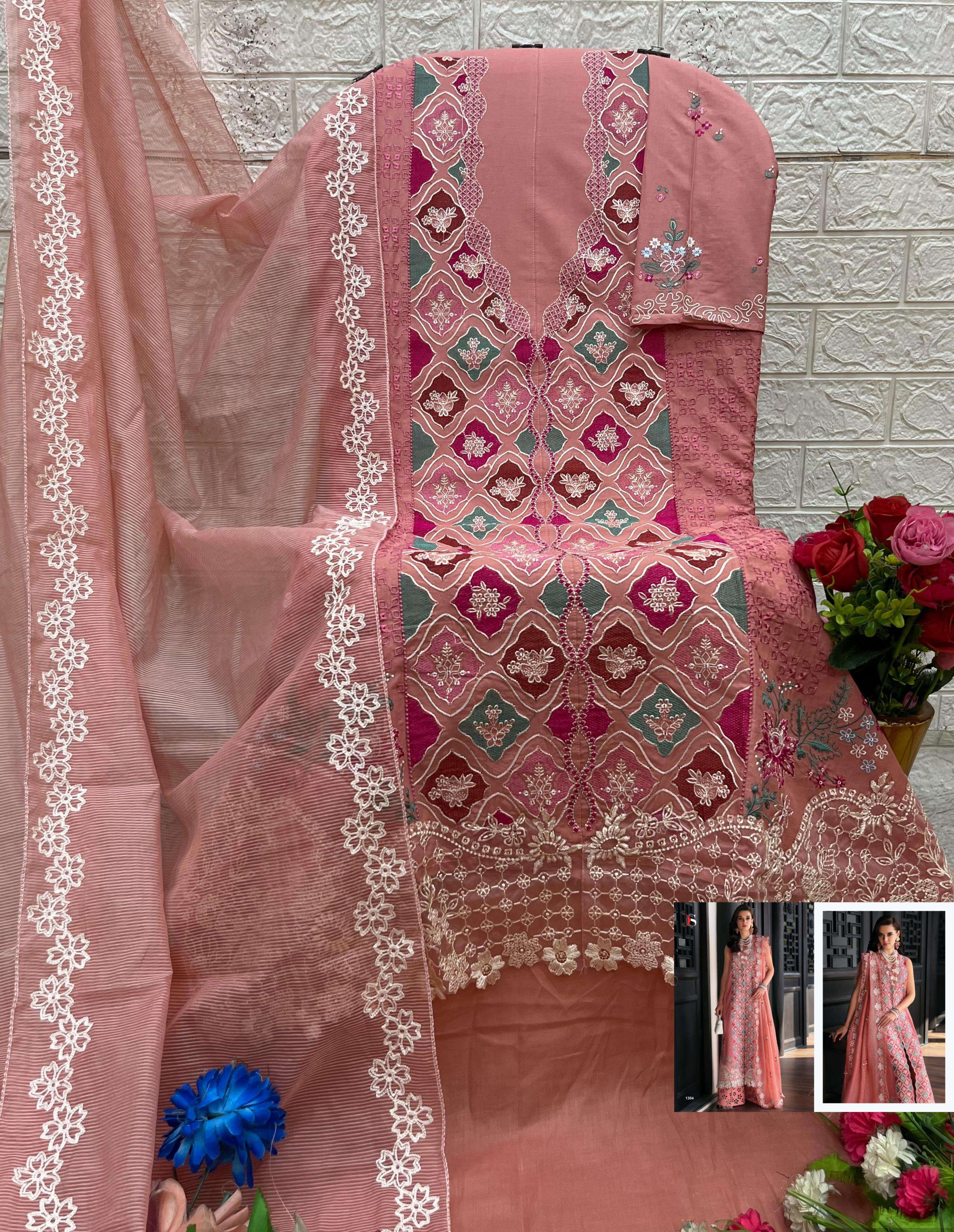 SHREE FABS MARIA B PREMIUM EMBROIDERED 25 VOL 3 COTTON DESIGNER WORK SUIT
