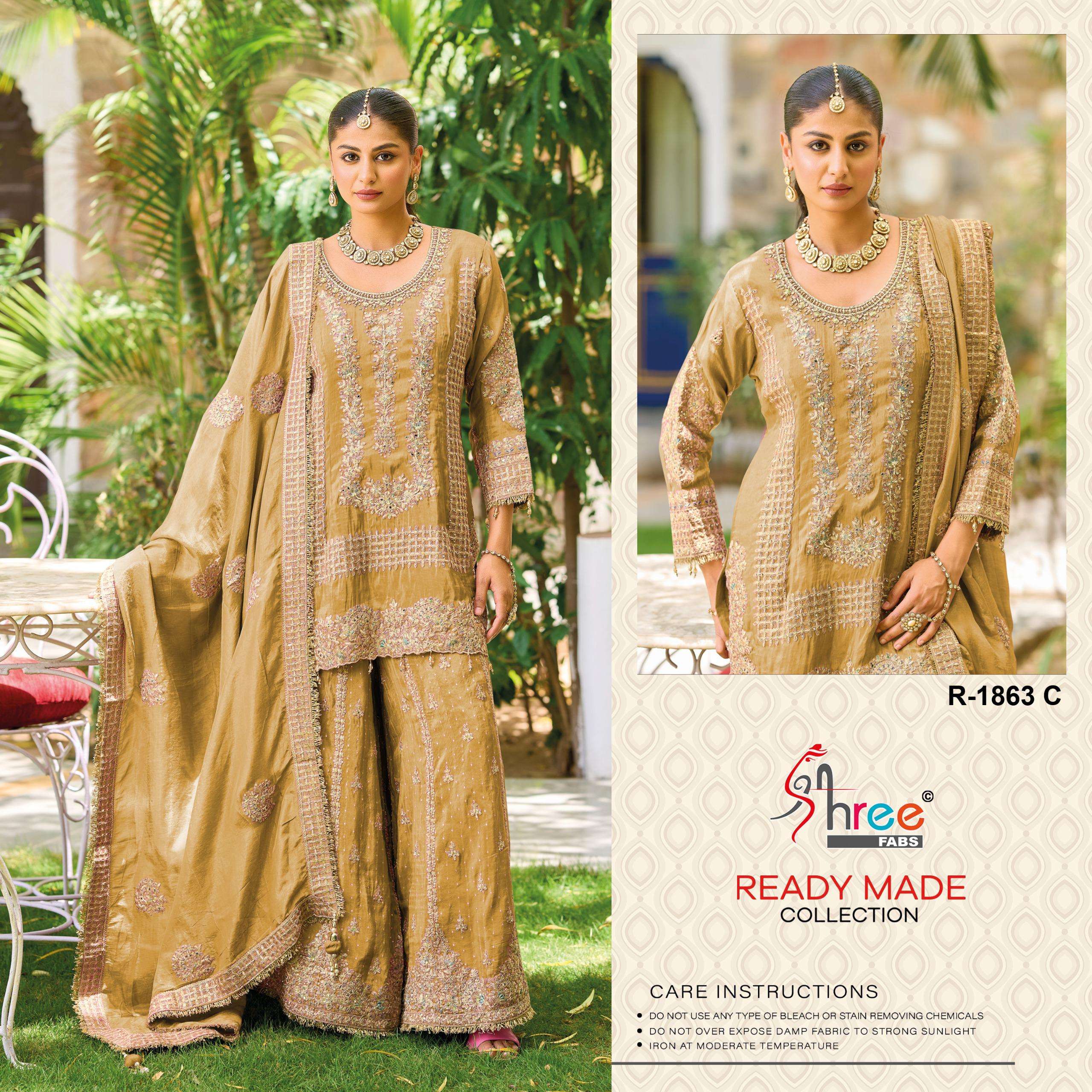 SHREE FABS R 1863 VISCOSE HEAVY EMBROIDERED DESIGNER WEDDING WEAR SUIT
