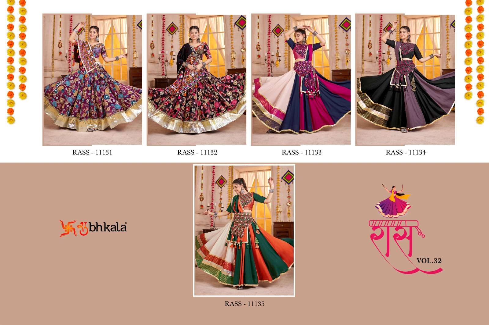  SHUBHKALA RAAS VOL 32 COTTON DESIGNER NAVRATRI WEAR CHANIYA CHOLI COLLECTION