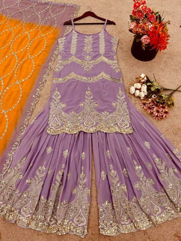 SR 1684 GEORGETTE PREETY LOOK DESIGNER PARTY WEAR LADIES SUIT