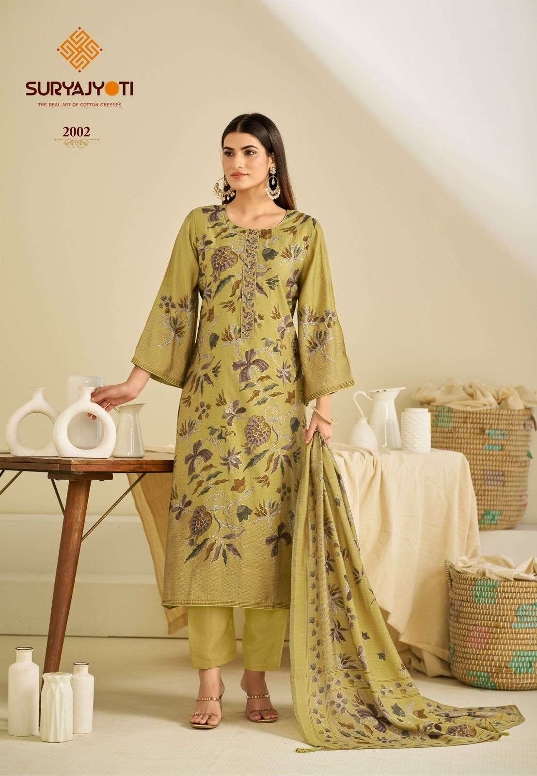  SURYAJYOTI KAJAL VOL 2 MODAL PRINT FABRIC FANCY WORKS LADIES SALWAR SUIT