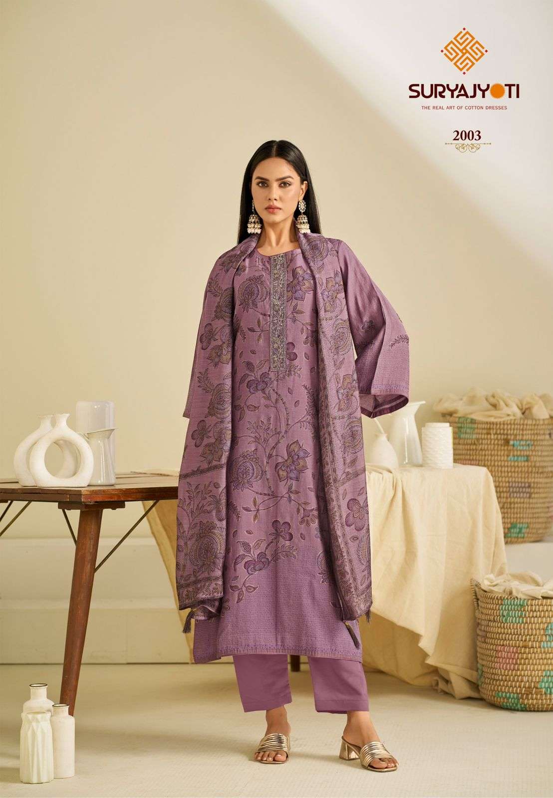  SURYAJYOTI KAJAL VOL 2 MODAL PRINT FABRIC FANCY WORKS LADIES SALWAR SUIT