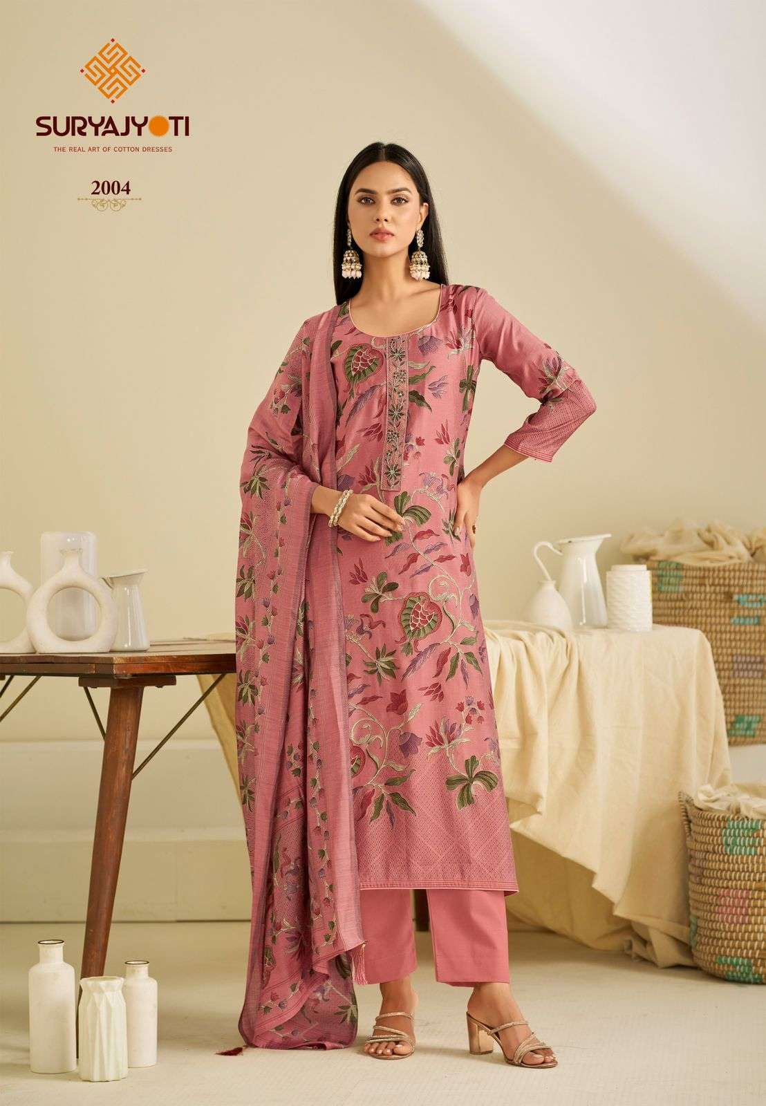  SURYAJYOTI KAJAL VOL 2 MODAL PRINT FABRIC FANCY WORKS LADIES SALWAR SUIT