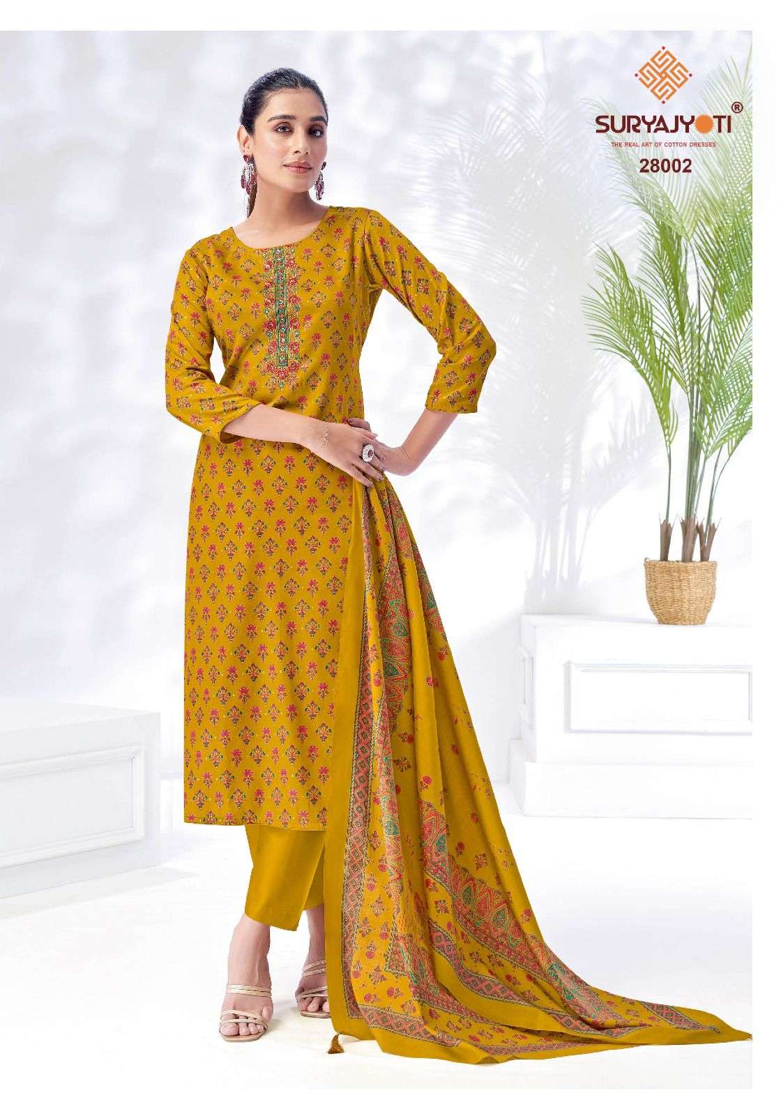 SURYAJYOTI KALKI VOL 27 JAM SATIN PRINT WITH FANCY WORK SUIT