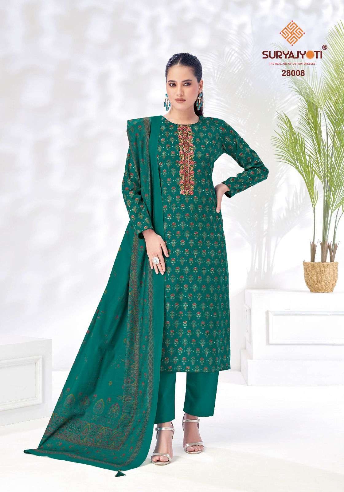 SURYAJYOTI KALKI VOL 27 JAM SATIN PRINT WITH FANCY WORK SUIT