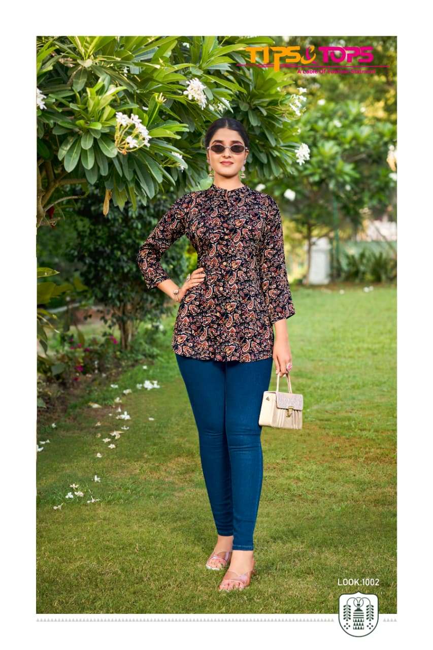 TIPS AND TOPS ORIO RAYON PRINT FANCY DAILY WEAR LADIES TOP