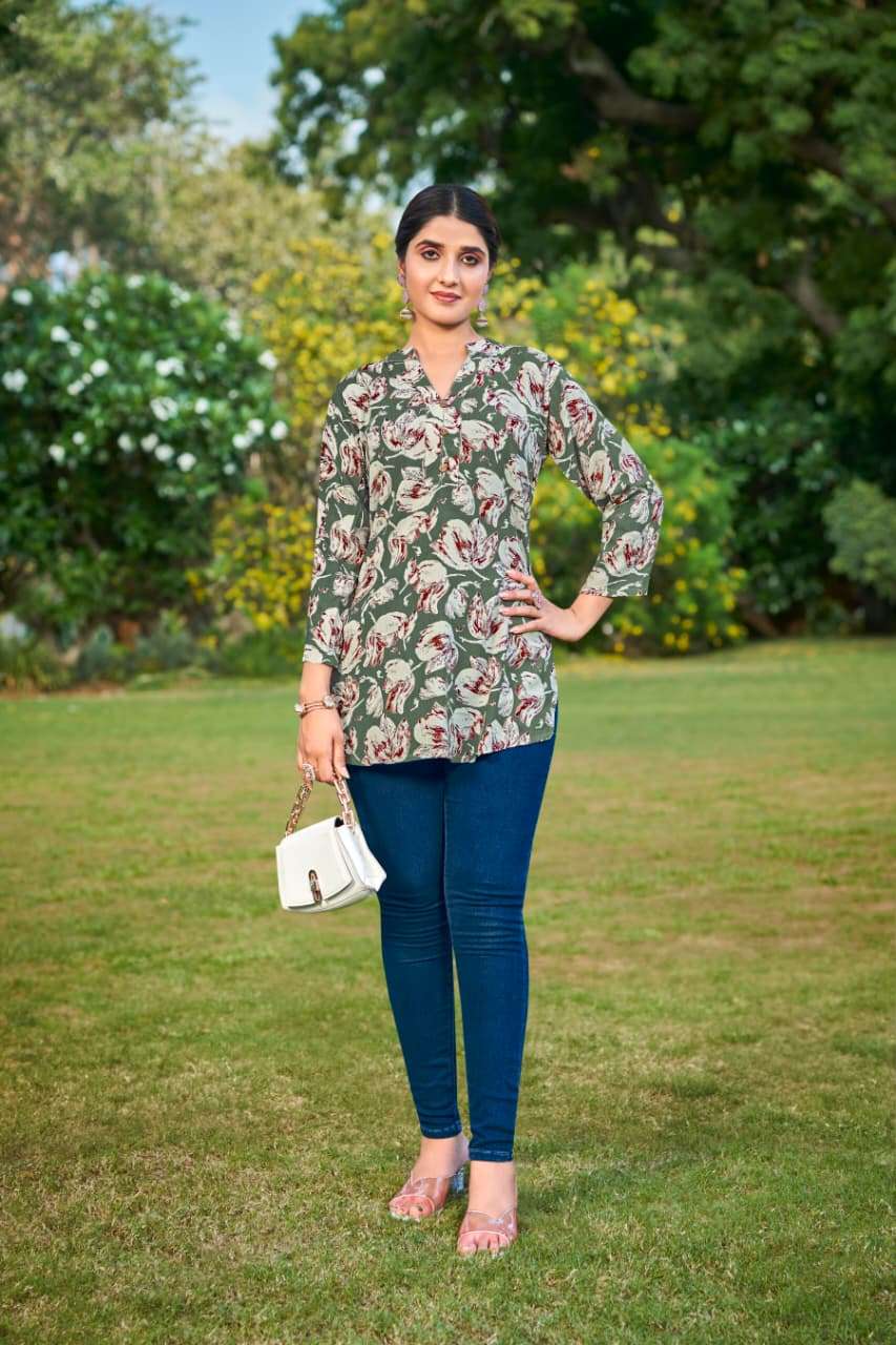 TIPS AND TOPS ORIO RAYON PRINT FANCY DAILY WEAR LADIES TOP