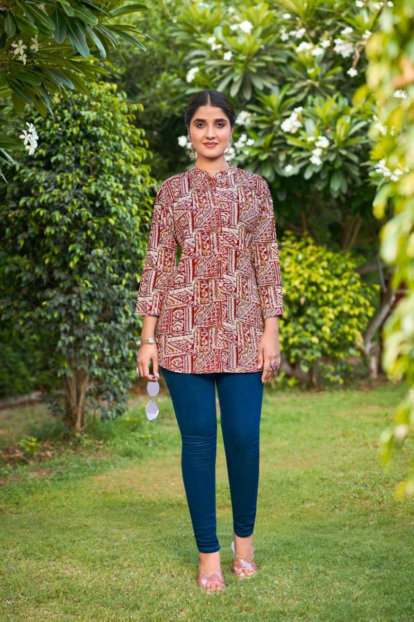 TIPS AND TOPS ORIO RAYON PRINT FANCY DAILY WEAR LADIES TOP
