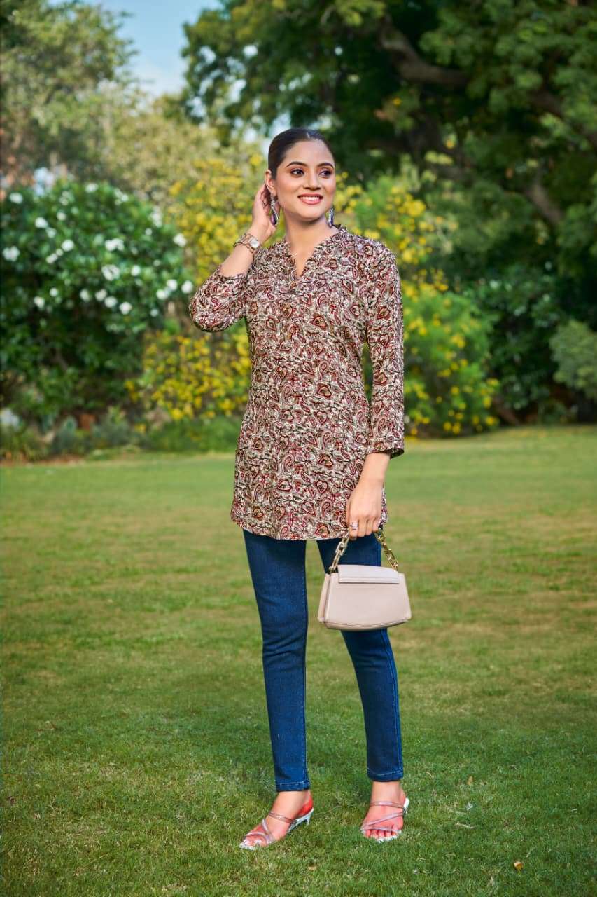 TIPS AND TOPS ORIO RAYON PRINT FANCY DAILY WEAR LADIES TOP