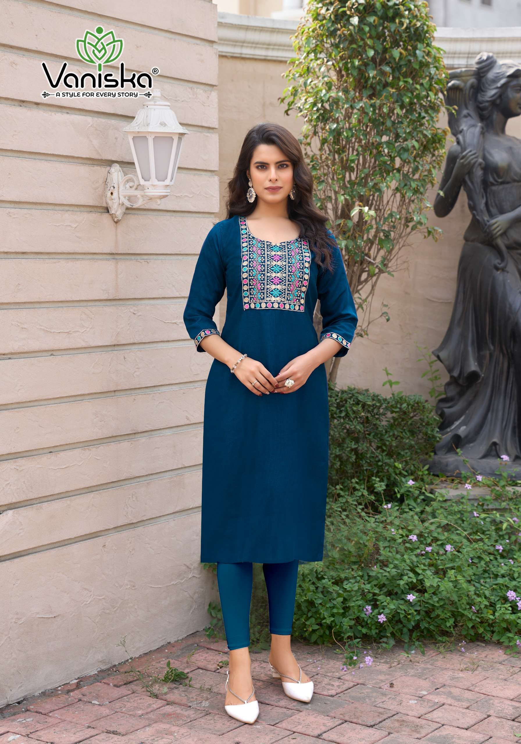 VANISKA CANDY CRUSH VOL 1 SIMER FABRIC FANCY EMBROIDERIES WORK LADIES KURTI