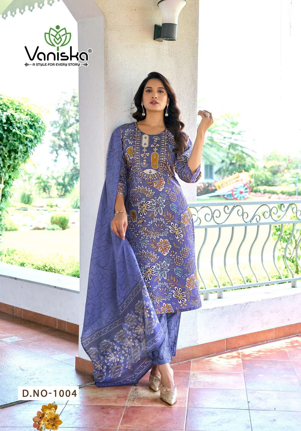 VANISKA FASHION STORY VOL 1 VISCOSE FANCY  STRAIGHT KURTI WITH PANT &  DUPATTA SET