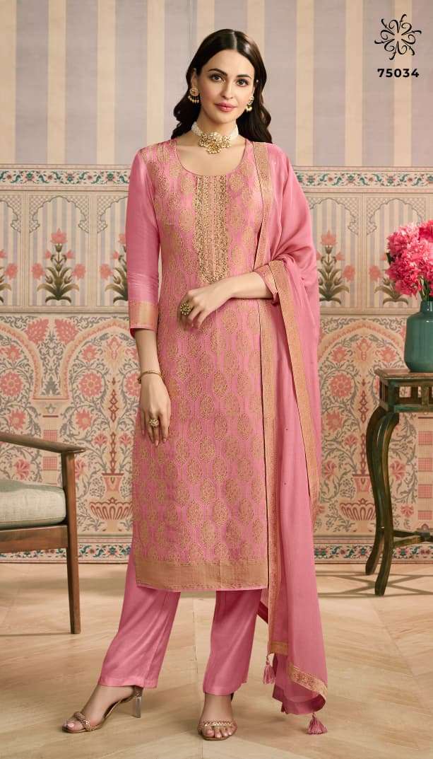 VINAY FASHION KULEESH PEEHU SIMER JACQUARD HEAVY DESIGNER WORK SUIT