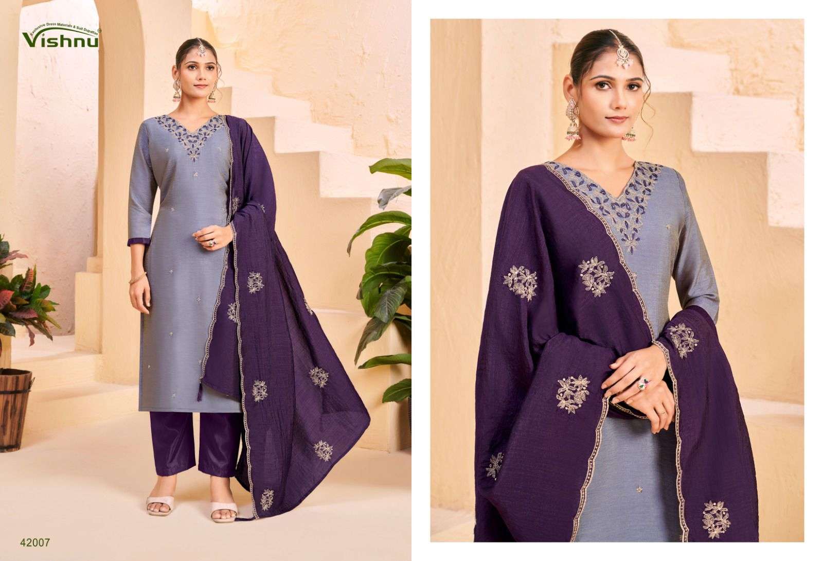 VISHNU IMPEX KHATOON SILK FANCY SWAROVSKI WORK LADIES SALWAR SUIT