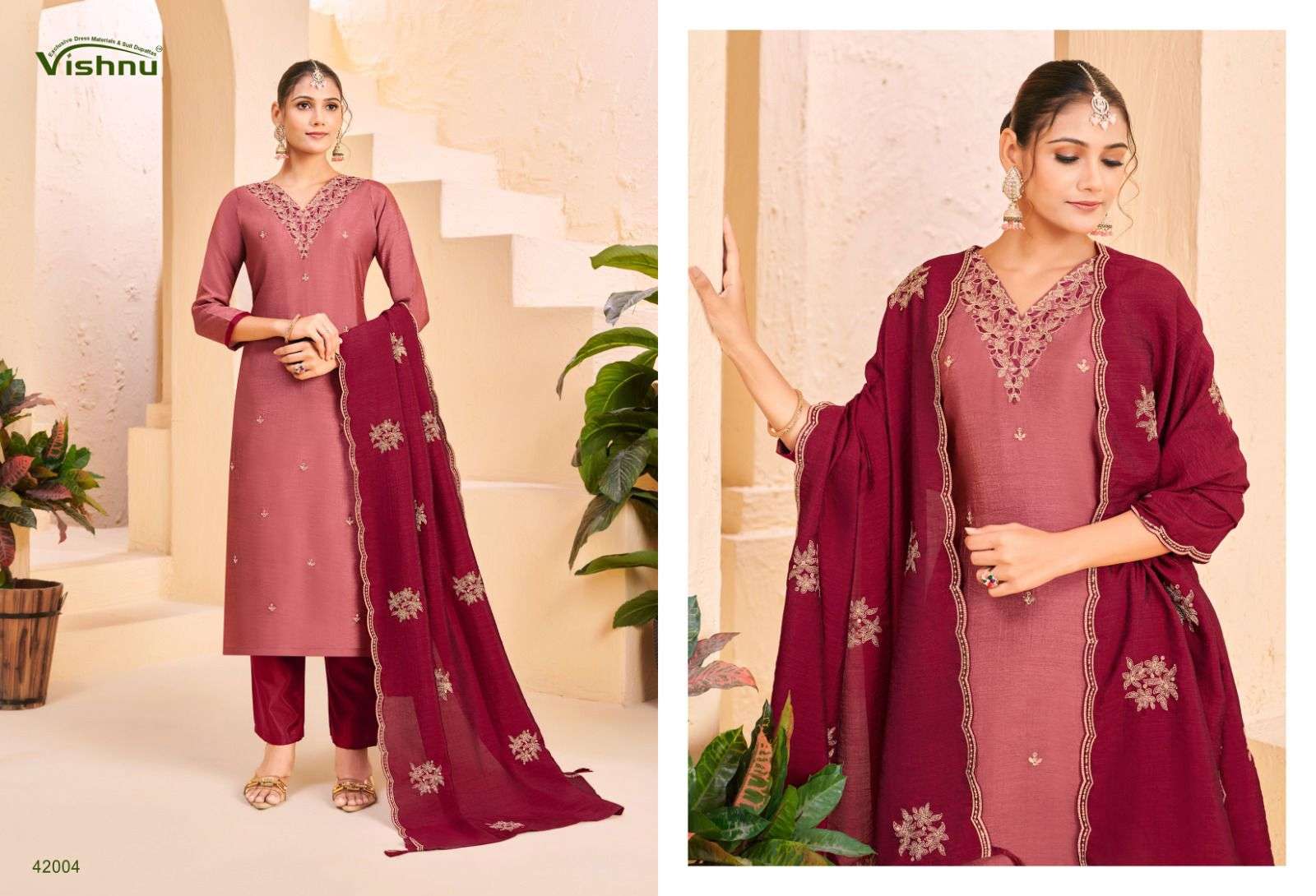 VISHNU IMPEX KHATOON SILK FANCY SWAROVSKI WORK LADIES SALWAR SUIT