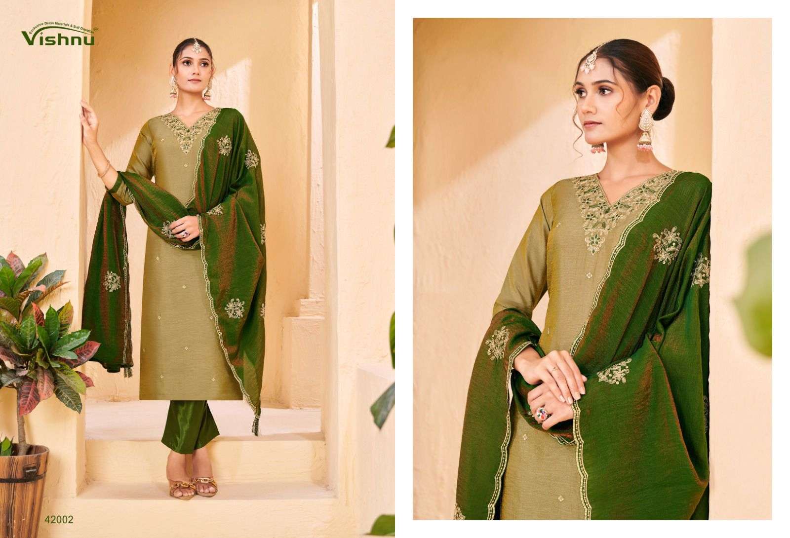 VISHNU IMPEX KHATOON SILK FANCY SWAROVSKI WORK LADIES SALWAR SUIT