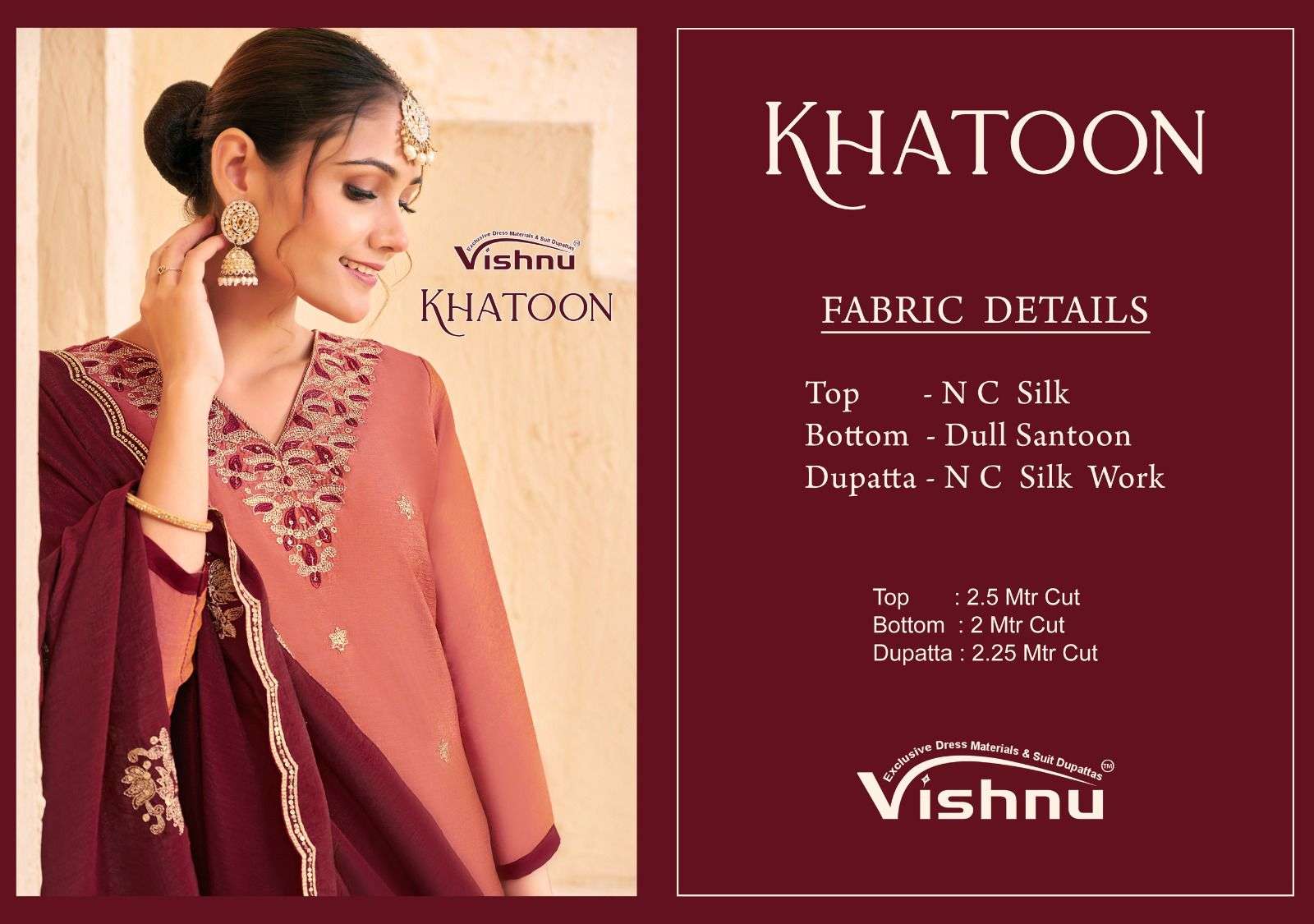 VISHNU IMPEX KHATOON SILK FANCY SWAROVSKI WORK LADIES SALWAR SUIT