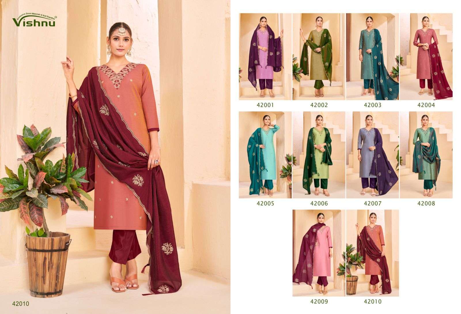 VISHNU IMPEX KHATOON SILK FANCY SWAROVSKI WORK LADIES SALWAR SUIT