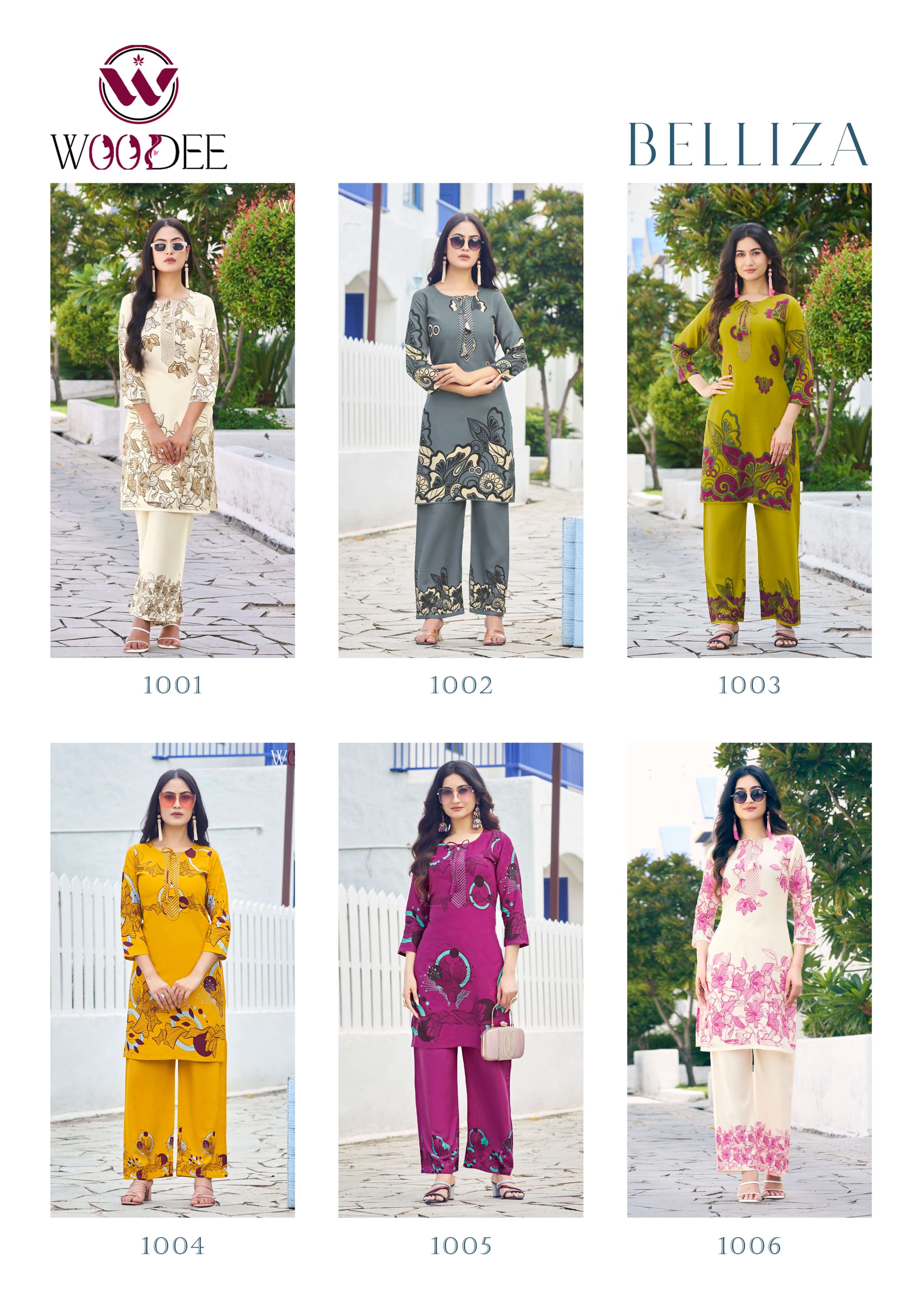 WOODEE BELLIZA RAYON PRINT FANCY KURTI WITH BOTTOM PAIR 