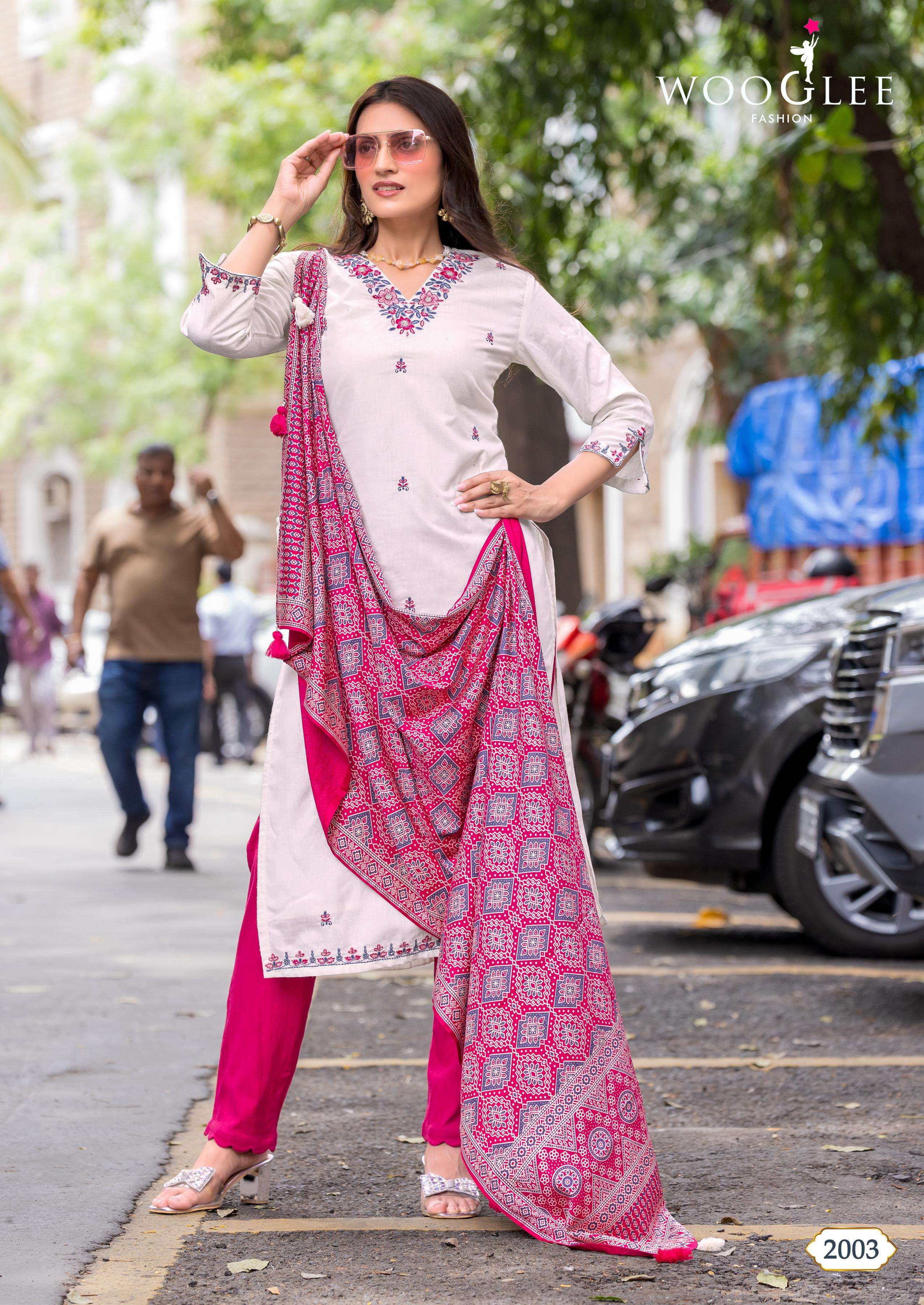 WOOGLEE NAGMA VISCOSE FANCY DESIGNER WORK READY MADE LADIES SUIT
