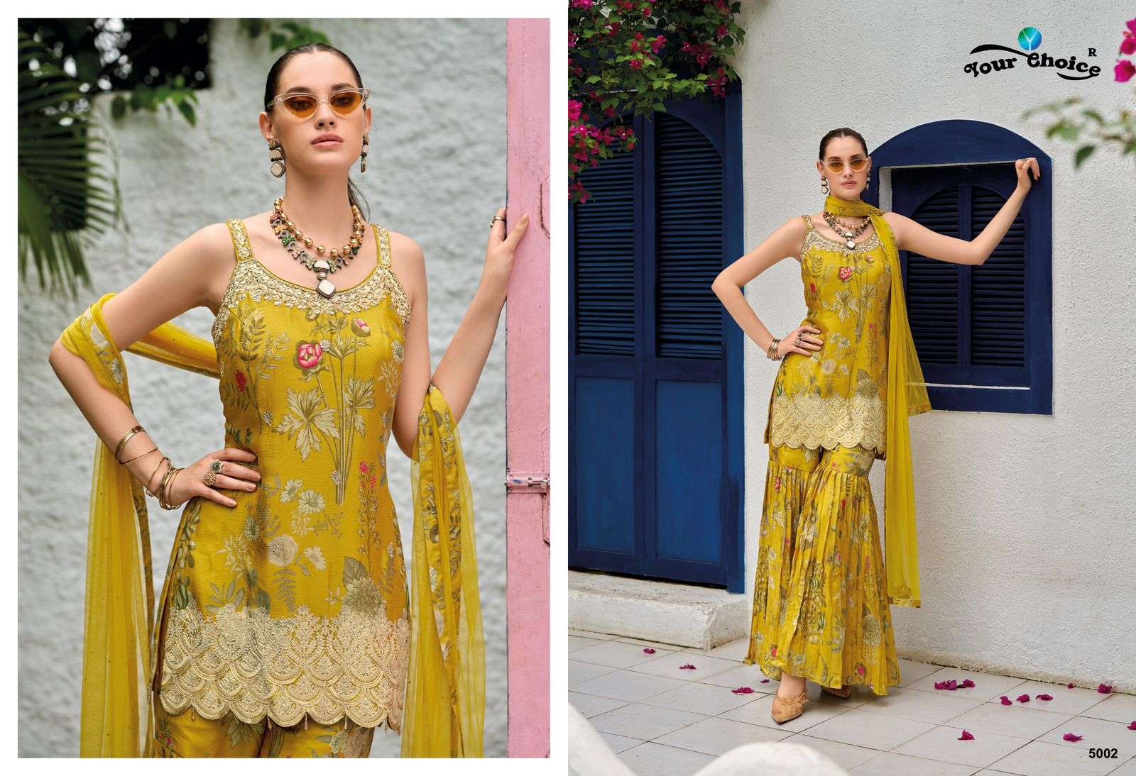 YOUR CHOICE GINNI VOL 5 HEAVY BEAUTIFUL DESIGNER WEDDING WEAR SHARARA SUIT