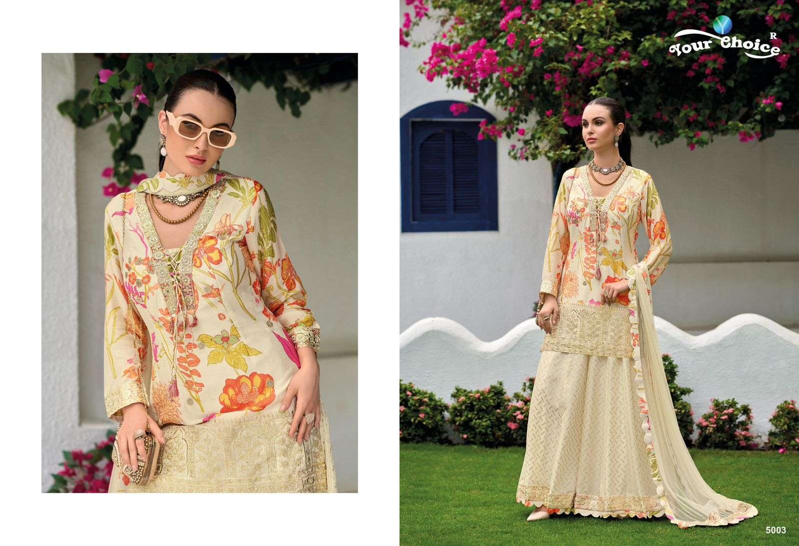 YOUR CHOICE GINNI VOL 5 HEAVY BEAUTIFUL DESIGNER WEDDING WEAR SHARARA SUIT