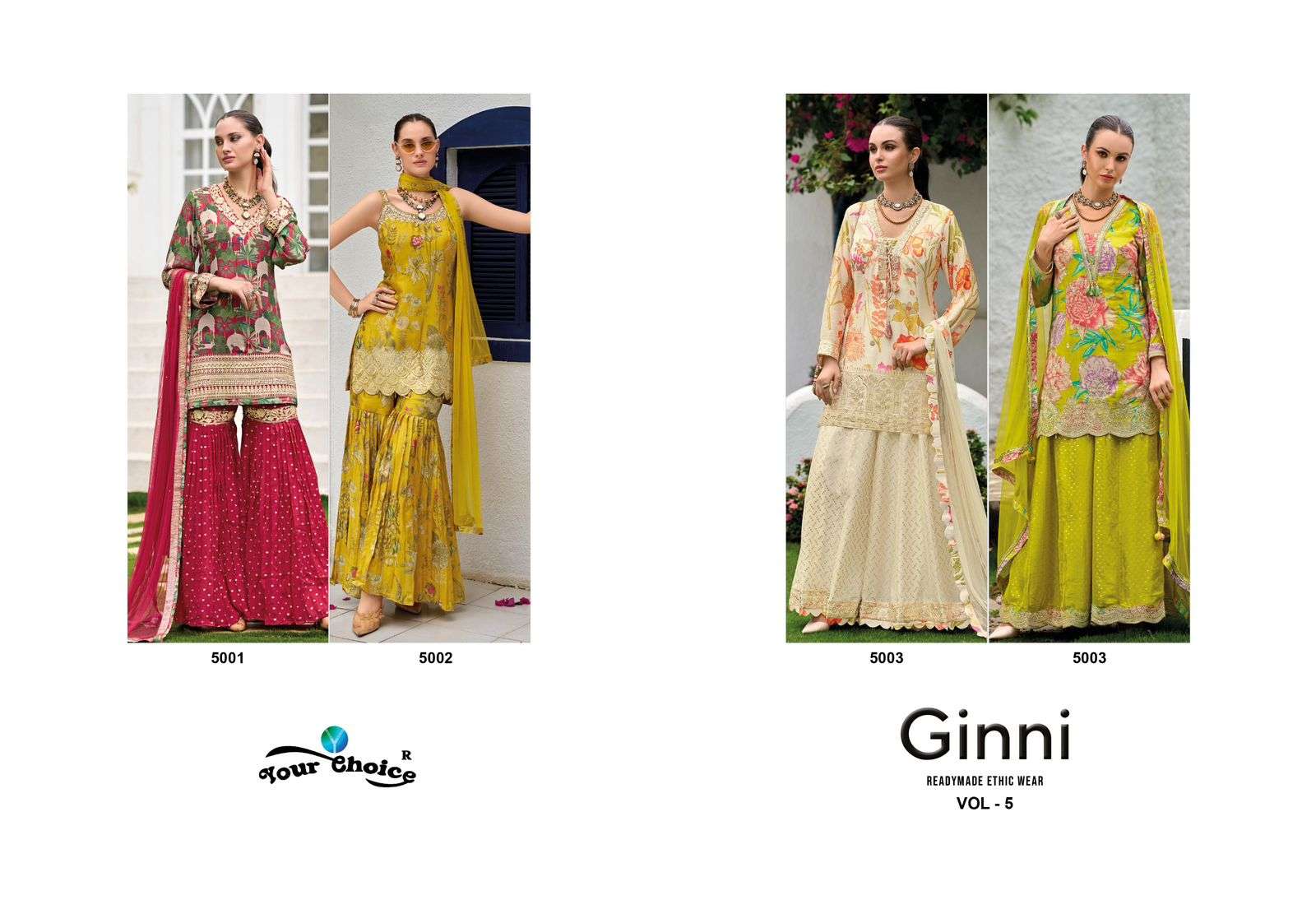 YOUR CHOICE GINNI VOL 5 HEAVY BEAUTIFUL DESIGNER WEDDING WEAR SHARARA SUIT