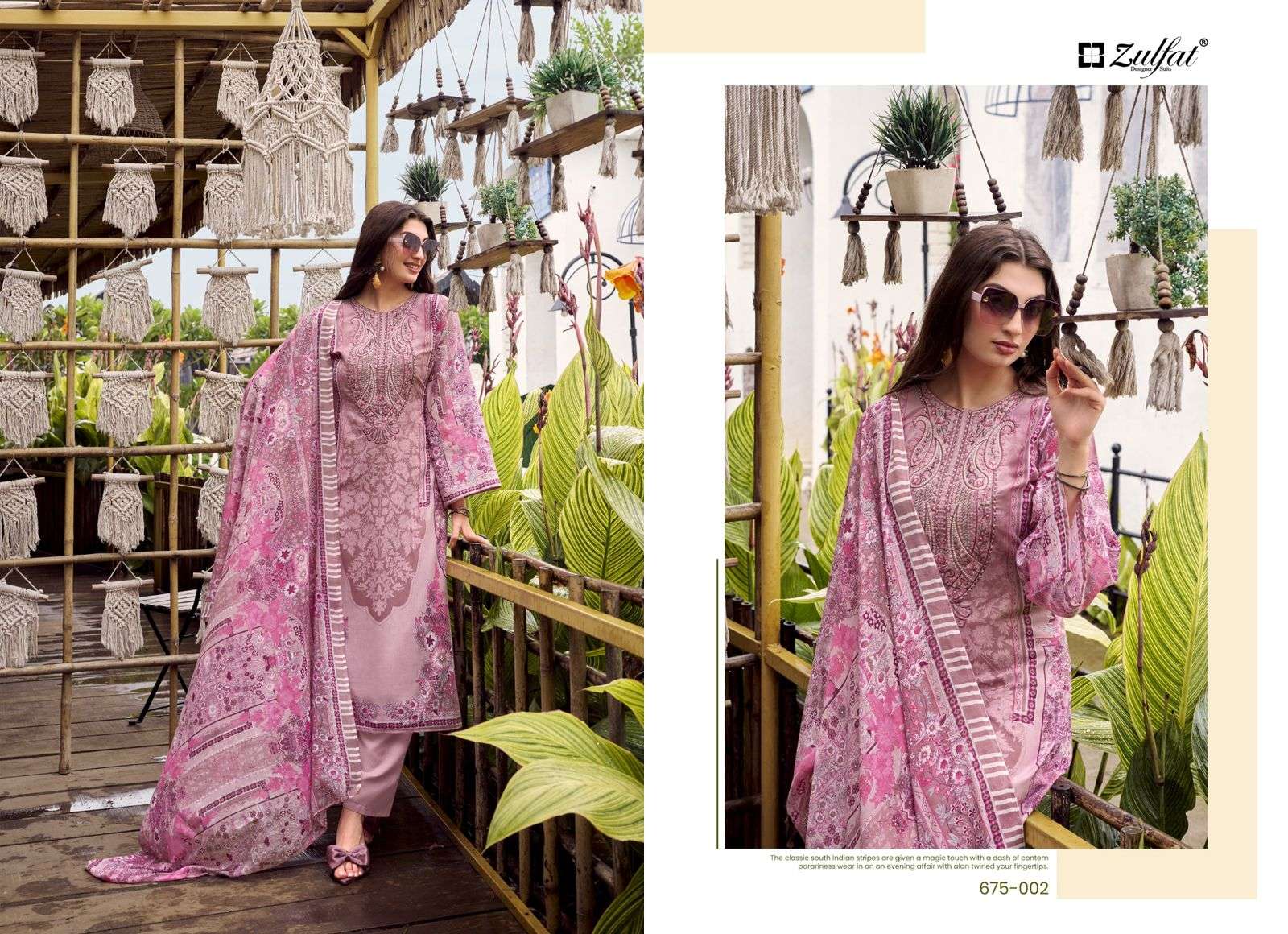 ZULFAT DESIGNER SUITS SANA SAFINA COTTON DIGITAL PRINTS WITH FANCY WORK SUIT