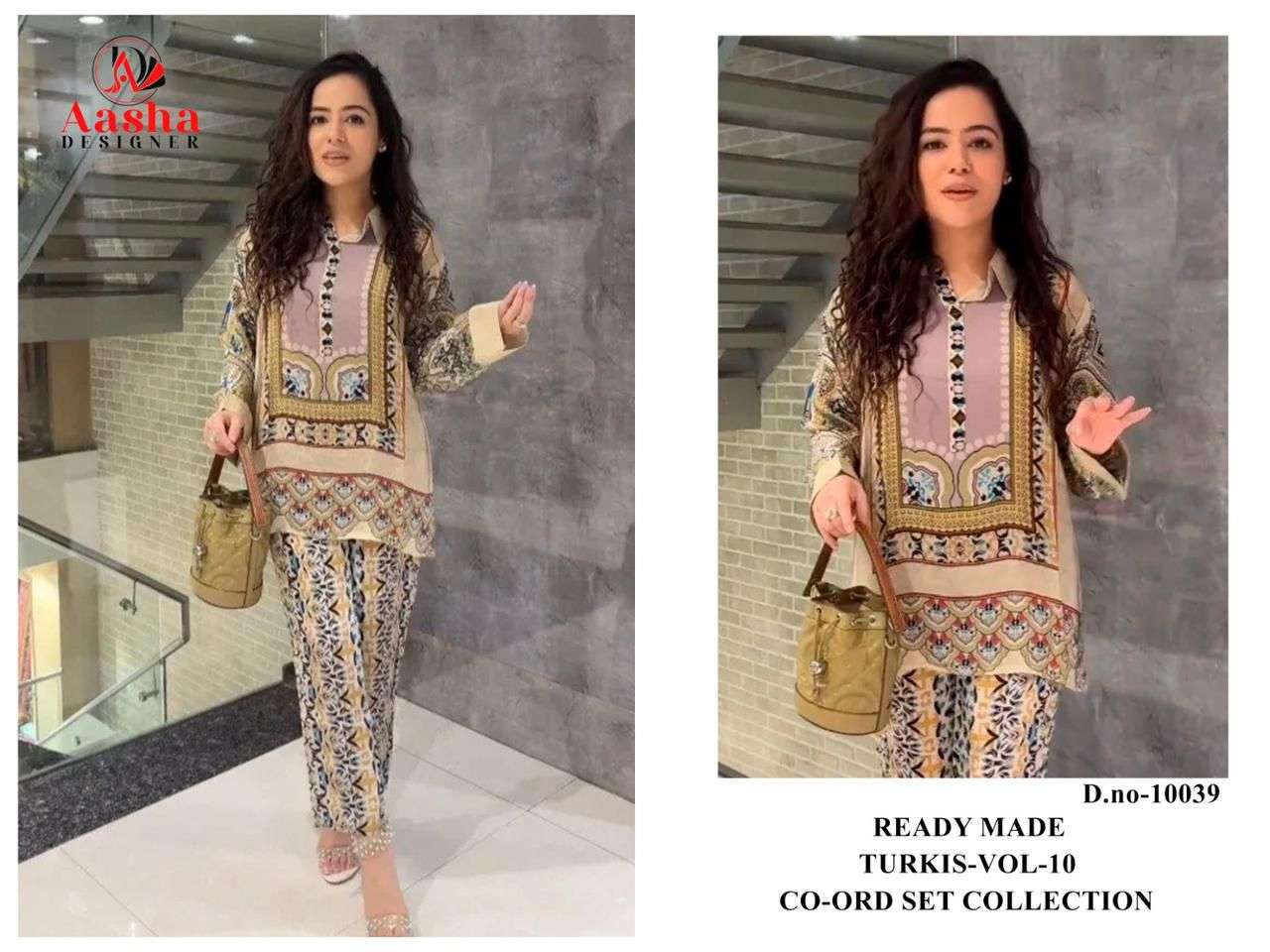 AASHA DESIGNER DESIGN NO - 10037 - 10038 - 10039 - 10040 MODAL SATIN PRINT READYMADE CO-ORD SET 