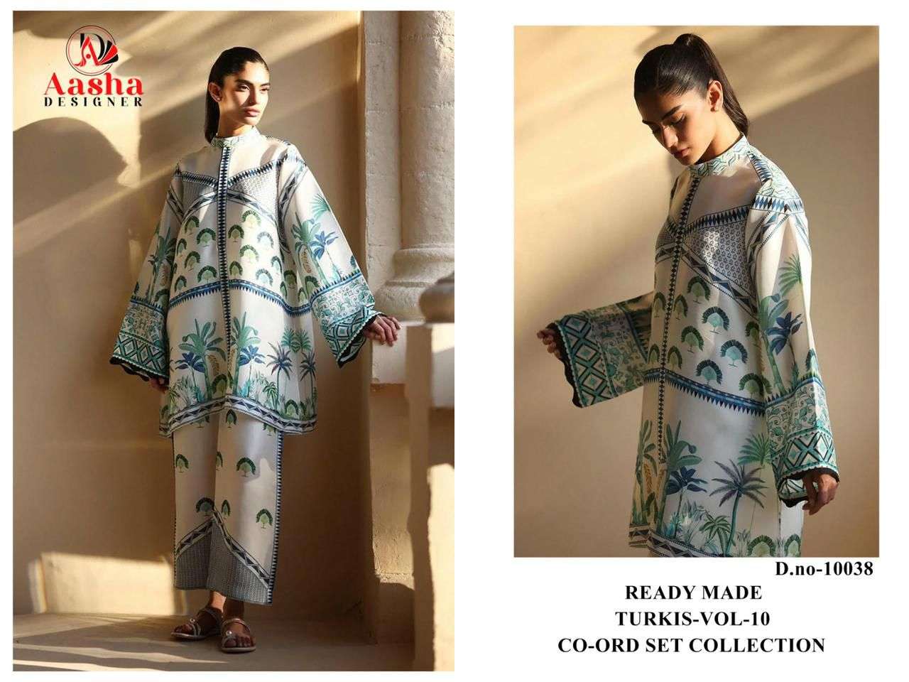 AASHA DESIGNER DESIGN NO - 10037 - 10038 - 10039 - 10040 MODAL SATIN PRINT READYMADE CO-ORD SET 