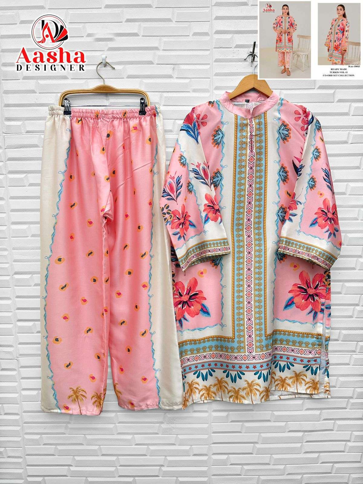 AASHA DESIGNER DESIGN NO - 10041 - 10042 - 10043 - 10044 MODAL SATIN PRINT READYMADE CO-ORD SET