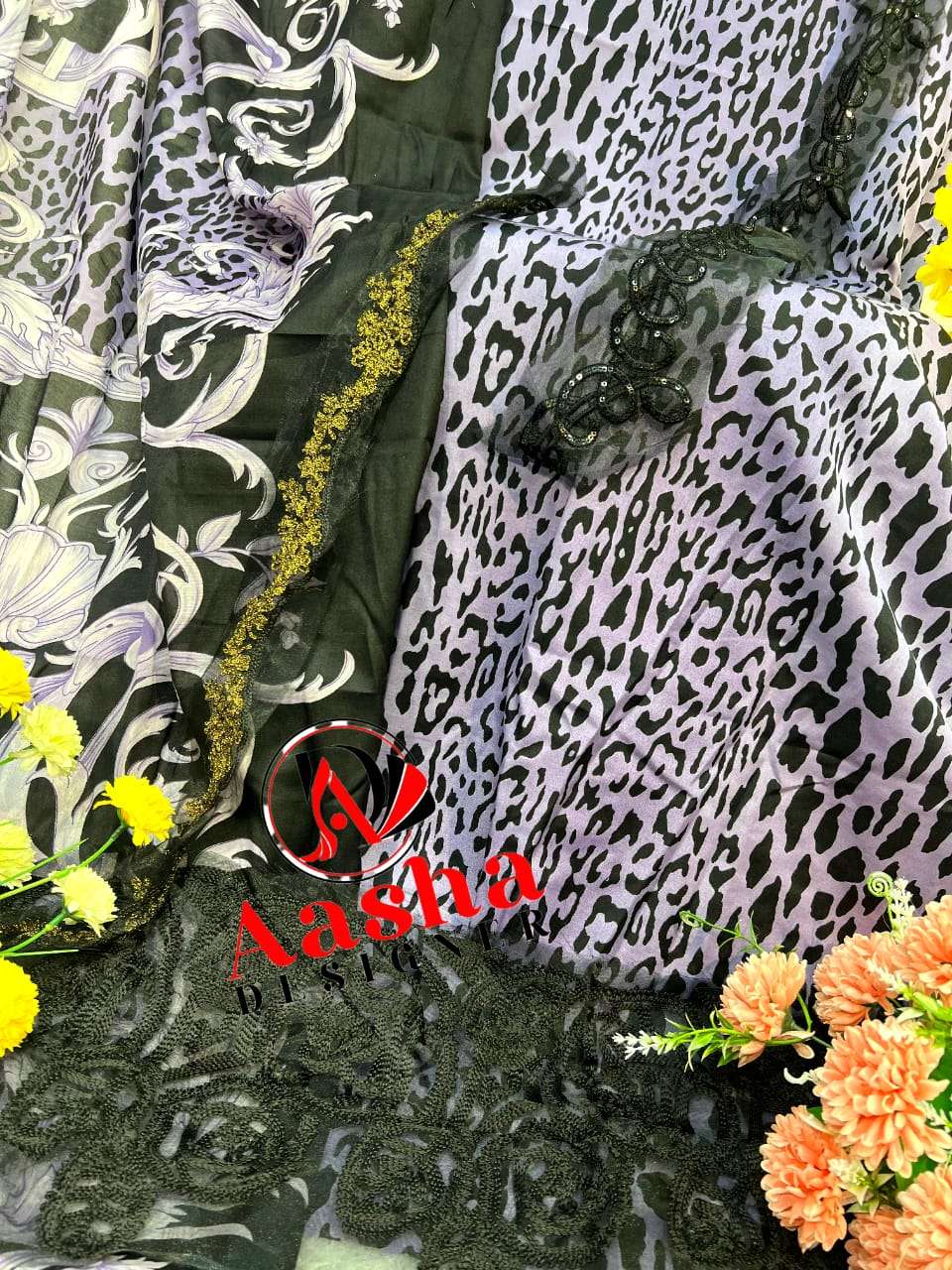 AASHA DESIGNER DESIGN NO 1048 ABC COTTON PRINT SUIT