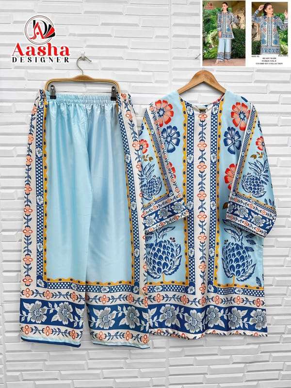 AASHA DESIGNER MODAL SATIN PRINT READYMADE CO-ORD SET