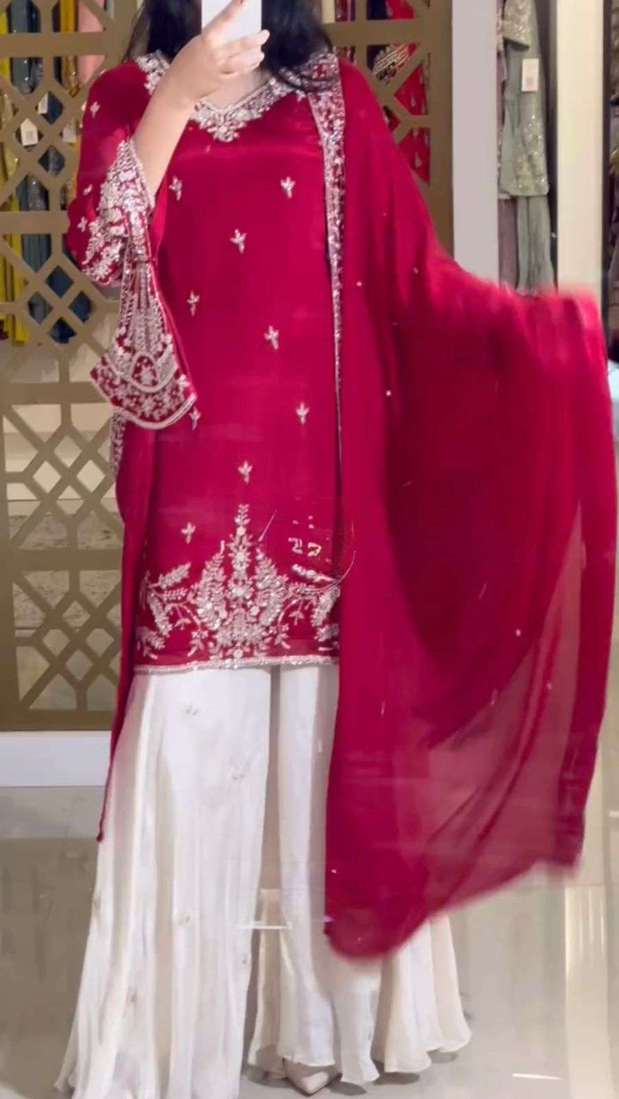 AD 190 SILK WITH HEAVY DESIGNER FESTIVE WEAR PARTY WEAR LADIES SUIT