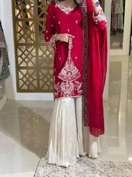 AD 190 SILK WITH HEAVY DESIGNER FESTIVE WEAR PARTY WEAR LADIES SUIT