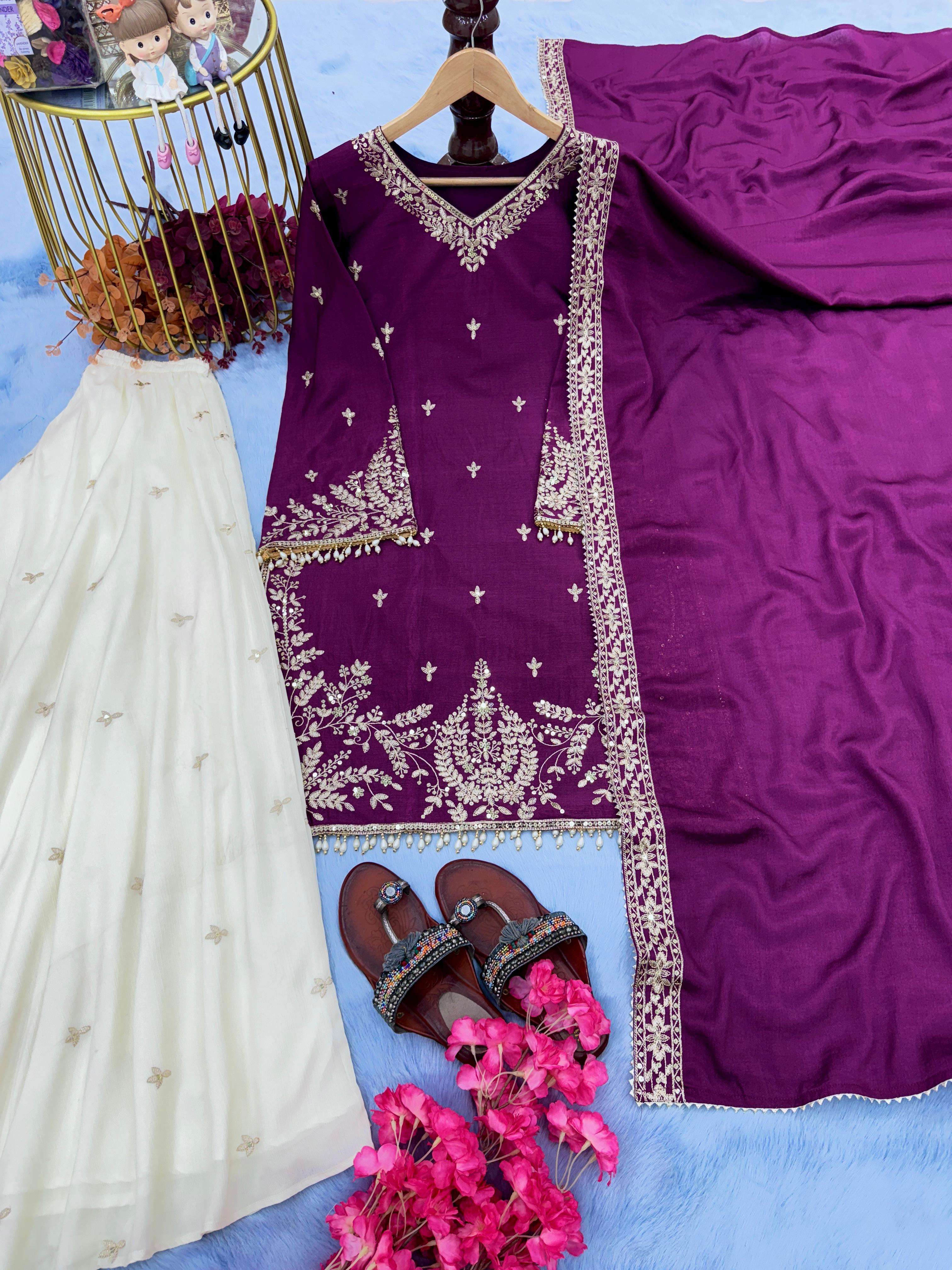 AD 190 SILK WITH HEAVY DESIGNER FESTIVE WEAR PARTY WEAR LADIES SUIT