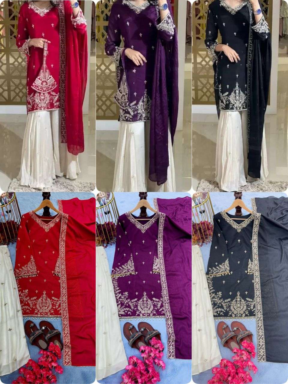 AD 190 SILK WITH HEAVY DESIGNER FESTIVE WEAR PARTY WEAR LADIES SUIT