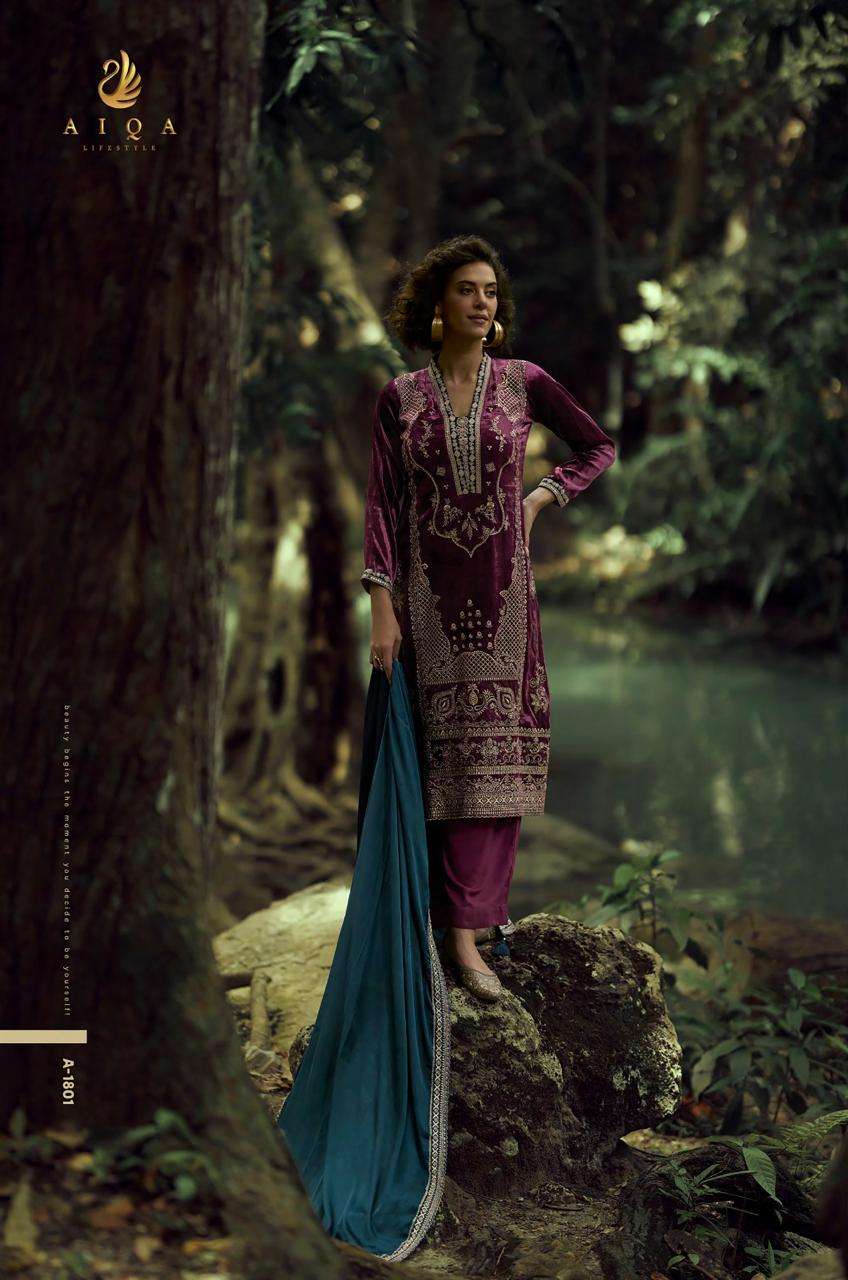 AIQA THE LADY OF THE LAKE VELVET HEAVY EMBROIDEREY DESIGNER SUIT