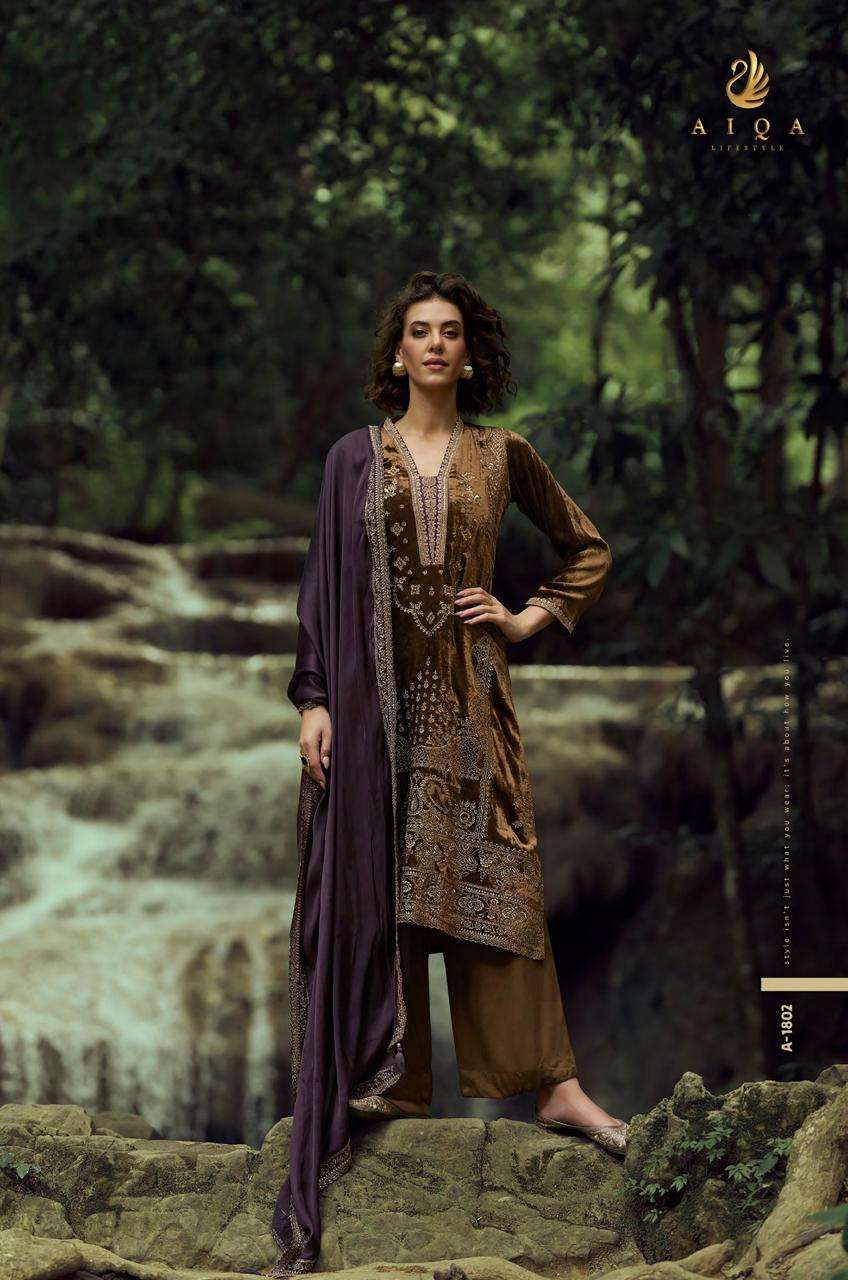 AIQA THE LADY OF THE LAKE VELVET HEAVY EMBROIDEREY DESIGNER SUIT