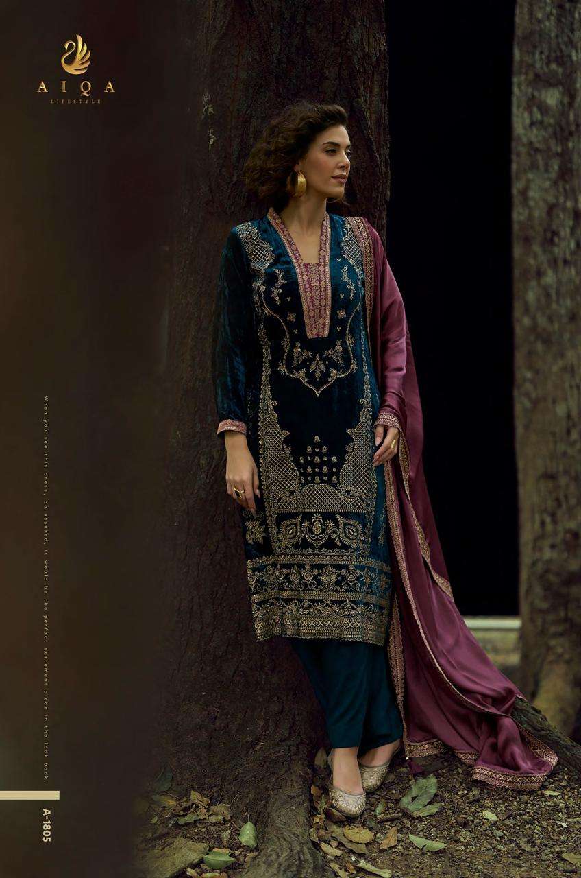 AIQA THE LADY OF THE LAKE VELVET HEAVY EMBROIDEREY DESIGNER SUIT