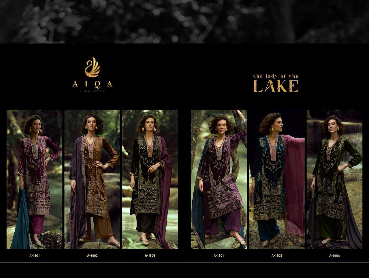 AIQA THE LADY OF THE LAKE VELVET HEAVY EMBROIDEREY DESIGNER SUIT