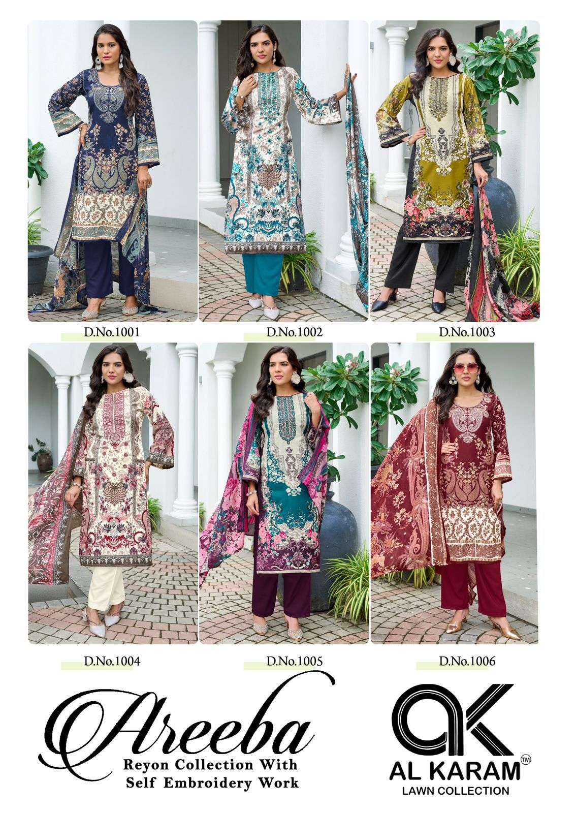 AL KARAM AREEBA COTTON DESIGNER PRINT WITH FANCY WORK SUIT