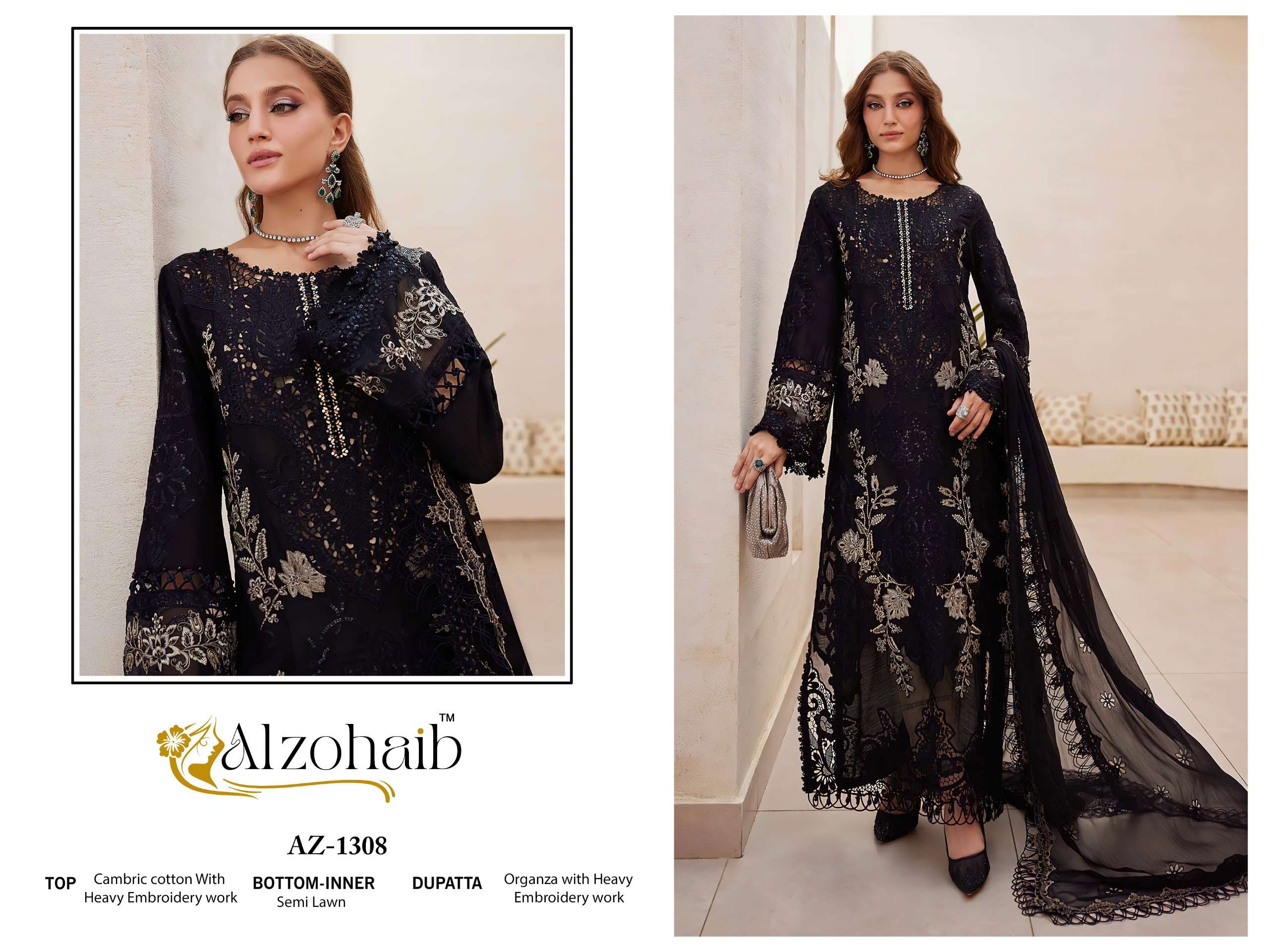 AL ZOHAIB AARZOO VOL 1 COTTON EMBROIDERY DESIGNER WORK PAKISTANI SUIT