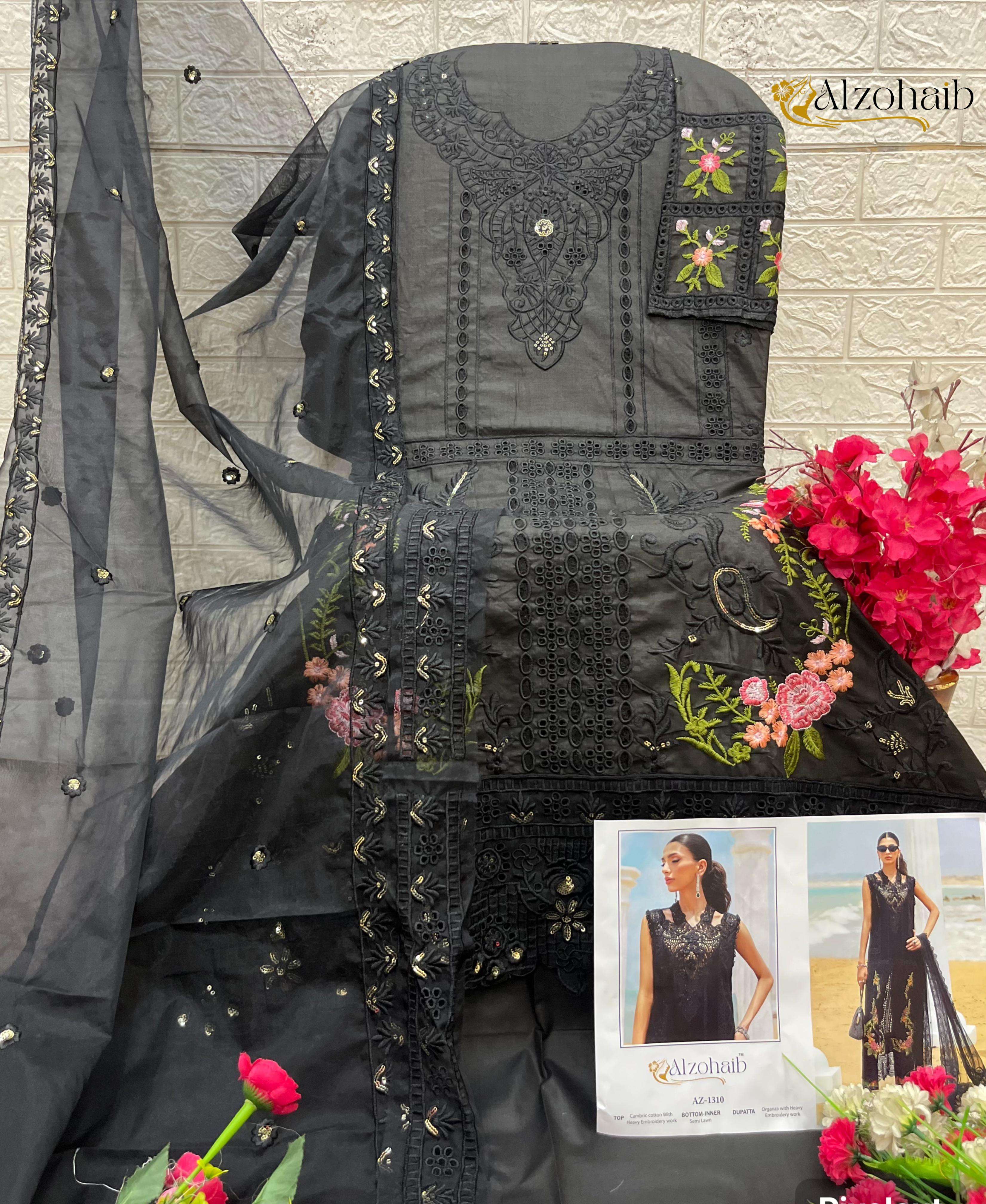 AL ZOHAIB AARZOO VOL 1 COTTON EMBROIDERY DESIGNER WORK PAKISTANI SUIT